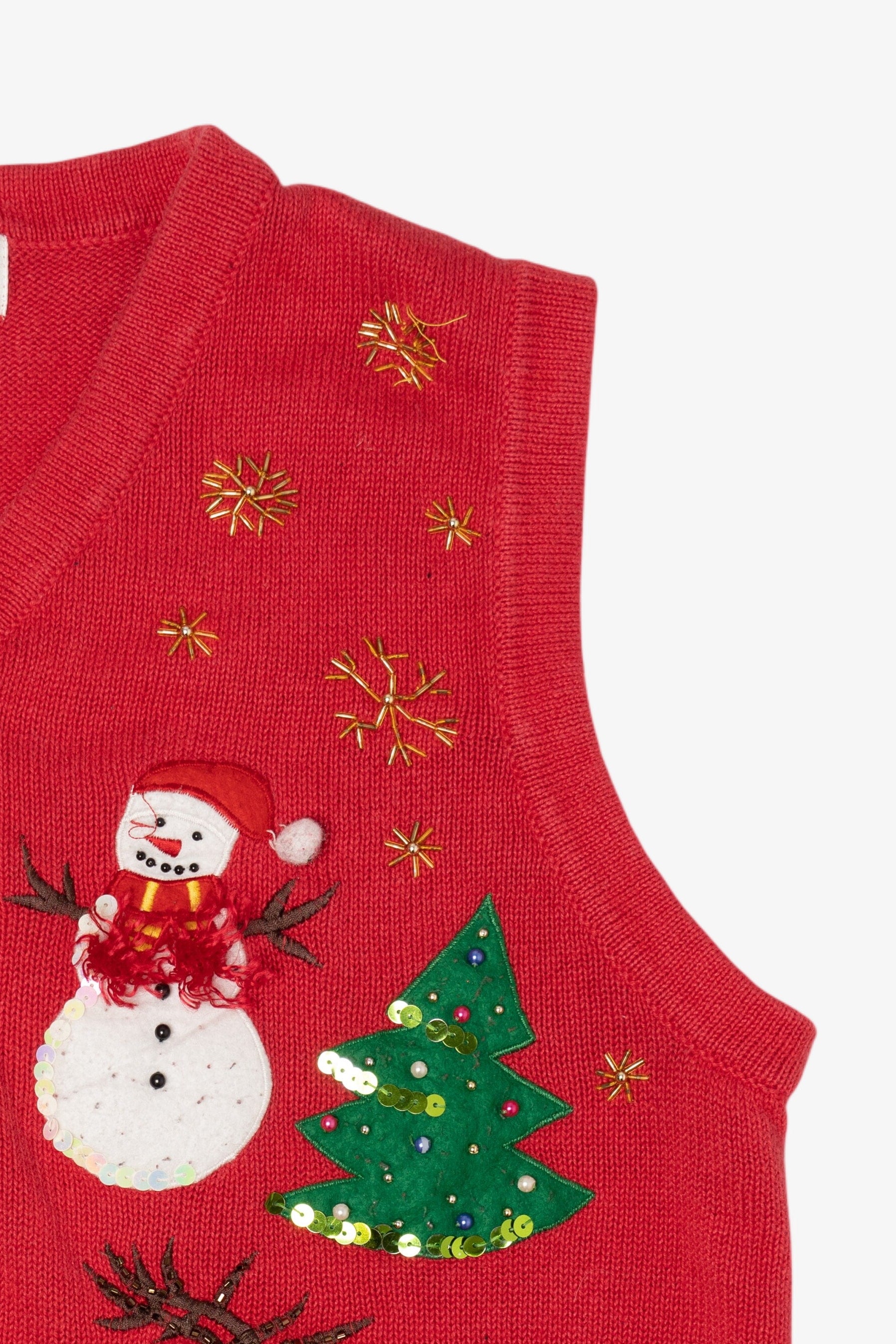 Vintage Red Lisa International Reindeer Christmas Vest (1990s)