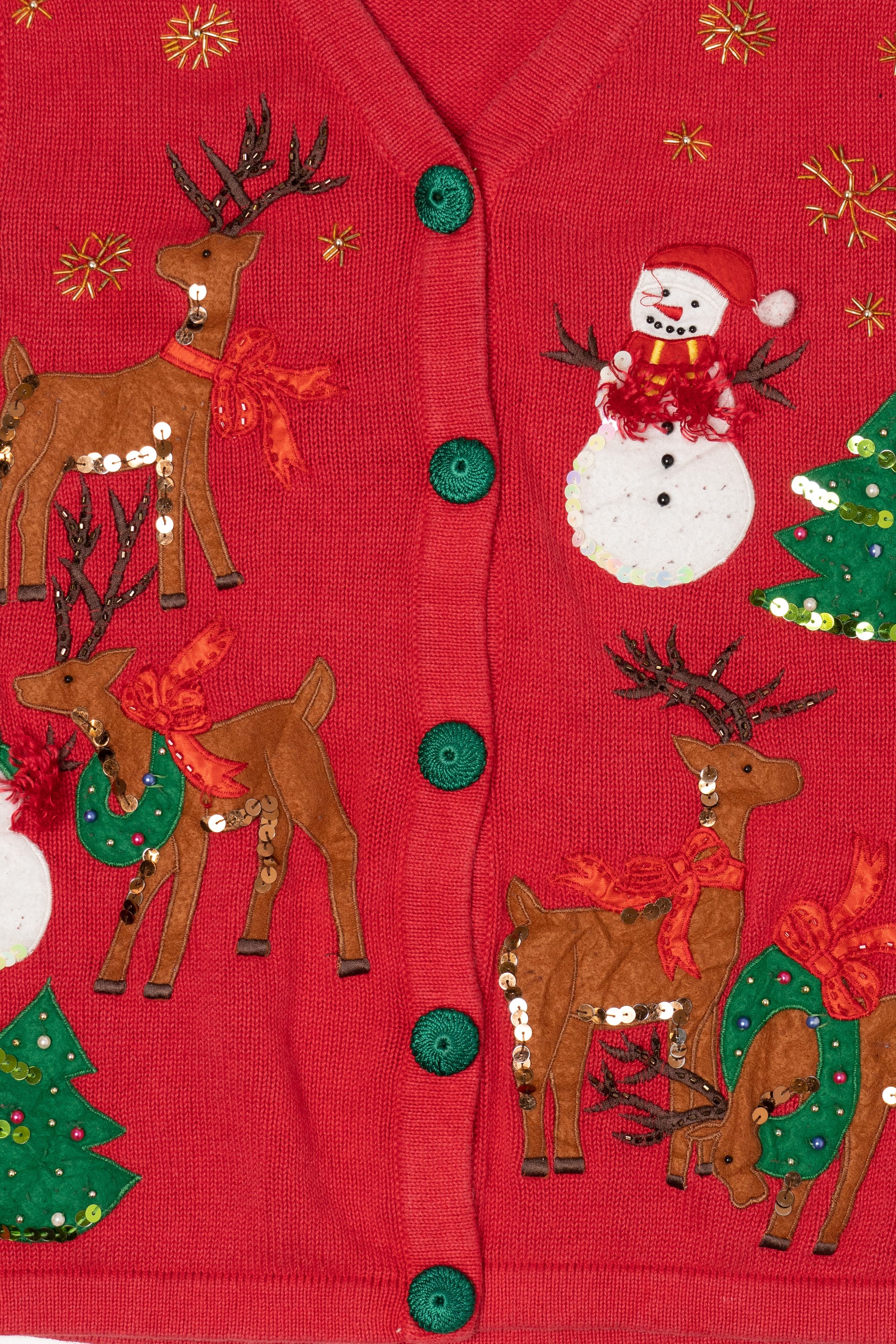Vintage Red Lisa International Reindeer Christmas Vest (1990s)