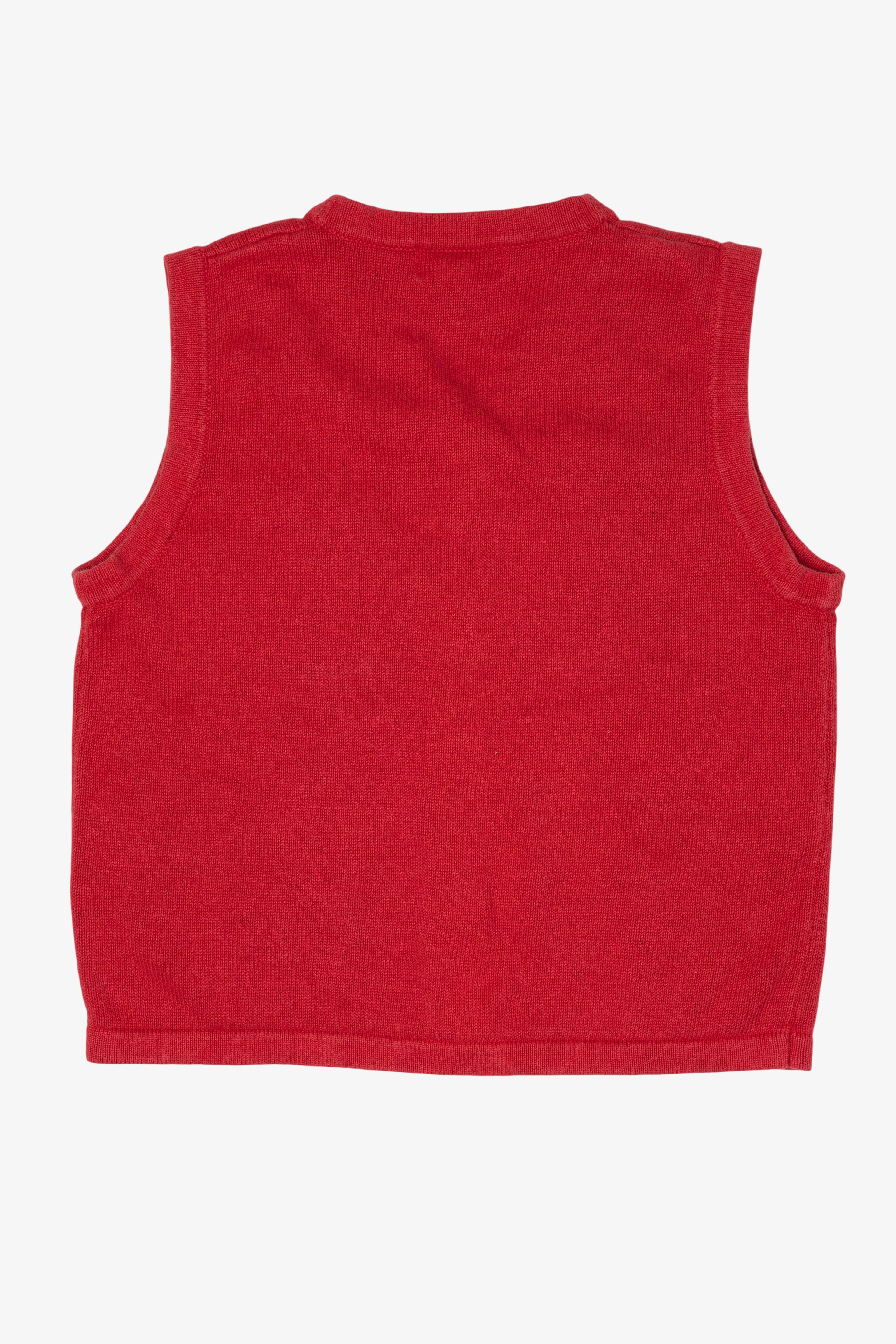 Vintage Red Lisa International Reindeer Christmas Vest (1990s)