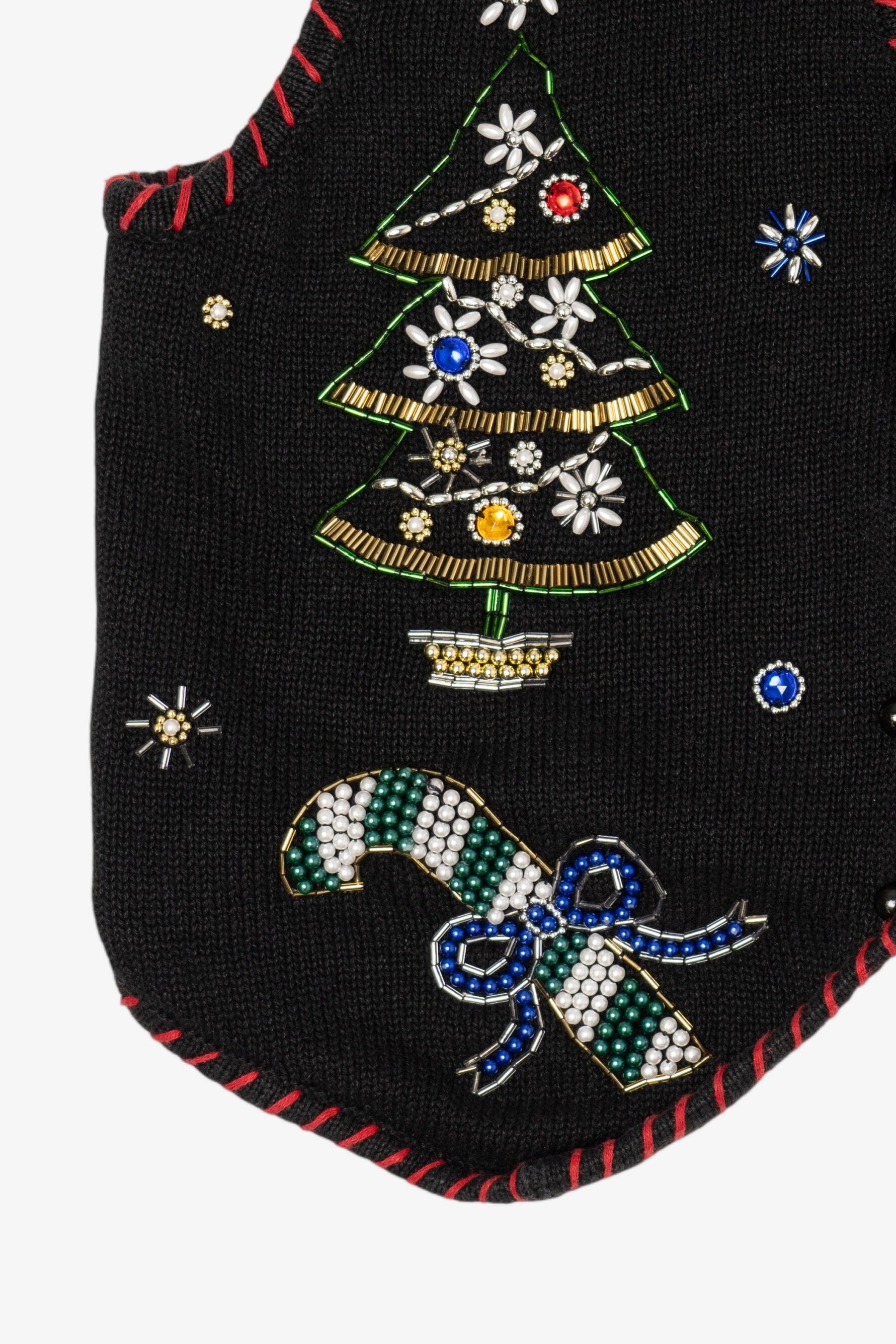 Vintage Black Carolyn Taylor Ugly Christmas Vest (1990s)