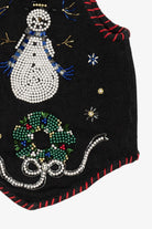 Vintage Black Carolyn Taylor Ugly Christmas Vest (1990s)
