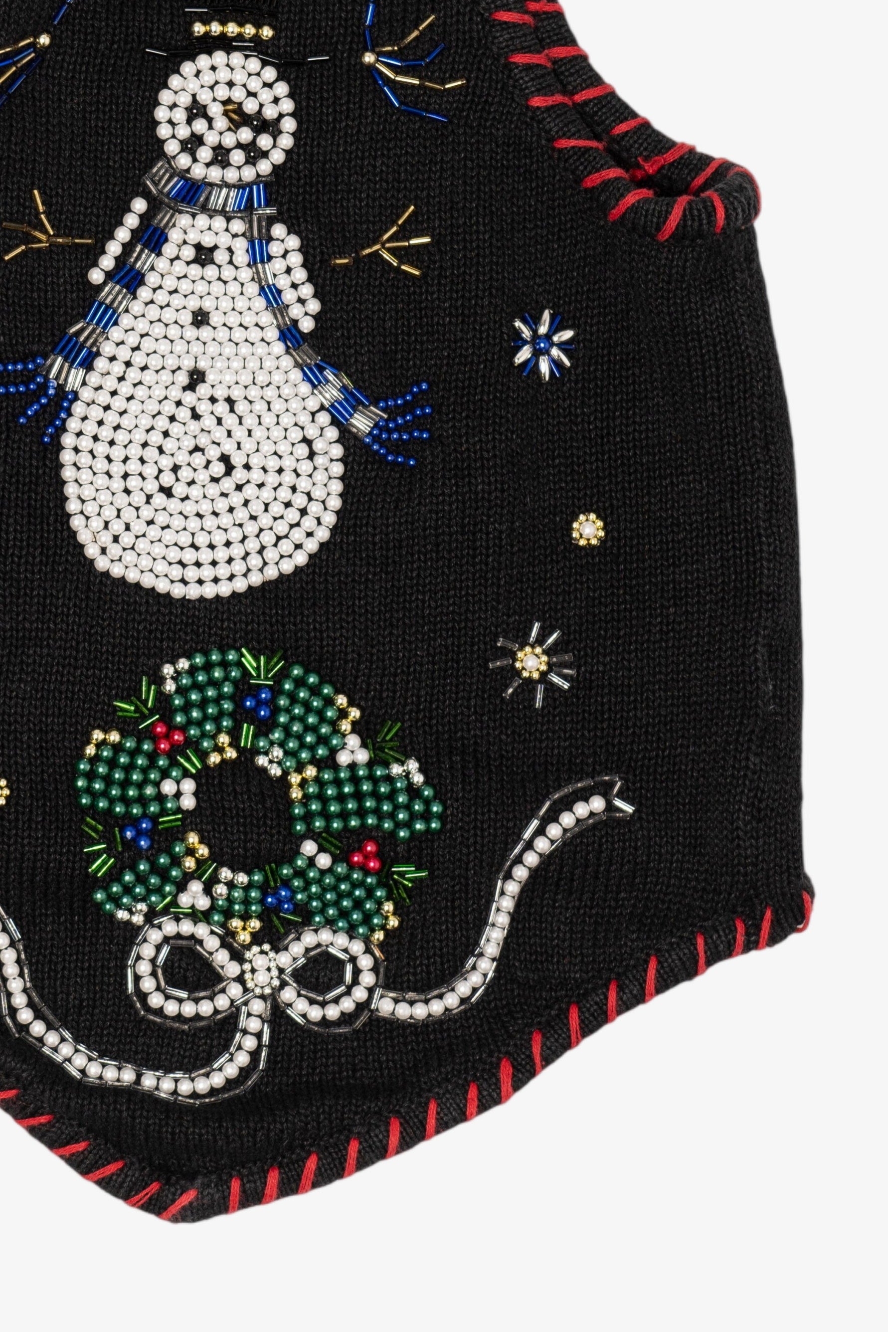 Vintage Black Carolyn Taylor Ugly Christmas Vest (1990s)