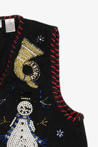 Vintage Black Carolyn Taylor Ugly Christmas Vest (1990s)