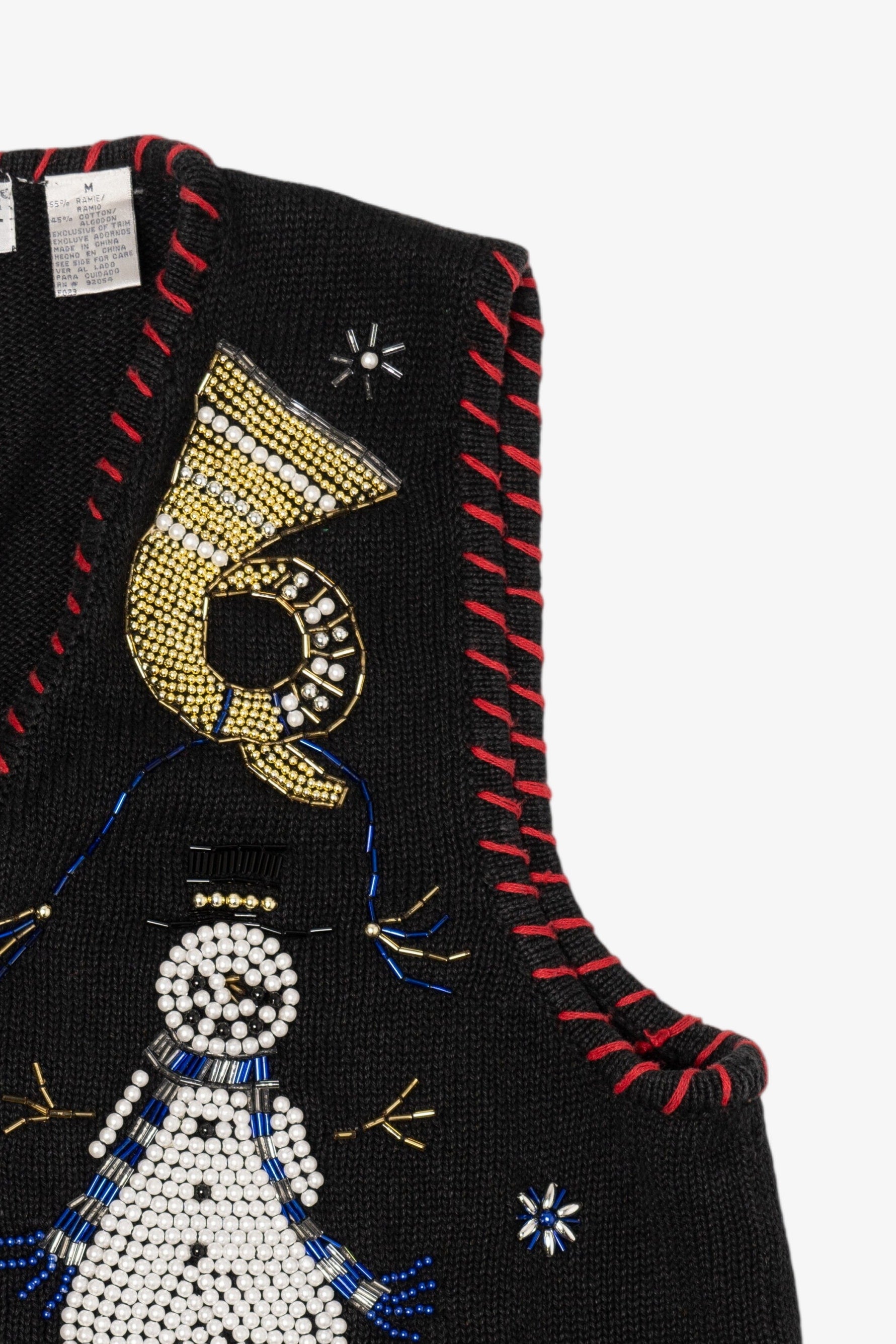 Vintage Black Carolyn Taylor Ugly Christmas Vest (1990s)