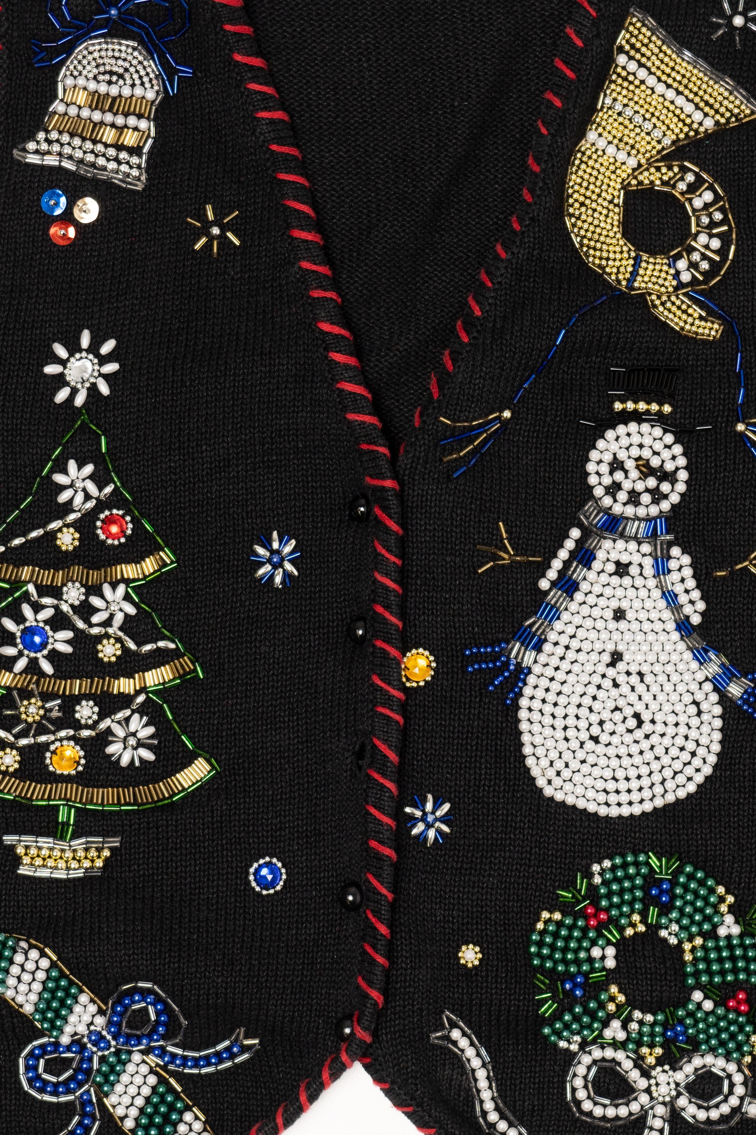 Vintage Black Carolyn Taylor Ugly Christmas Vest (1990s)