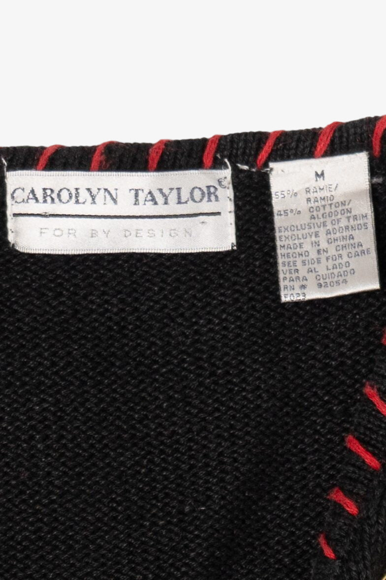 Vintage Black Carolyn Taylor Ugly Christmas Vest (1990s)