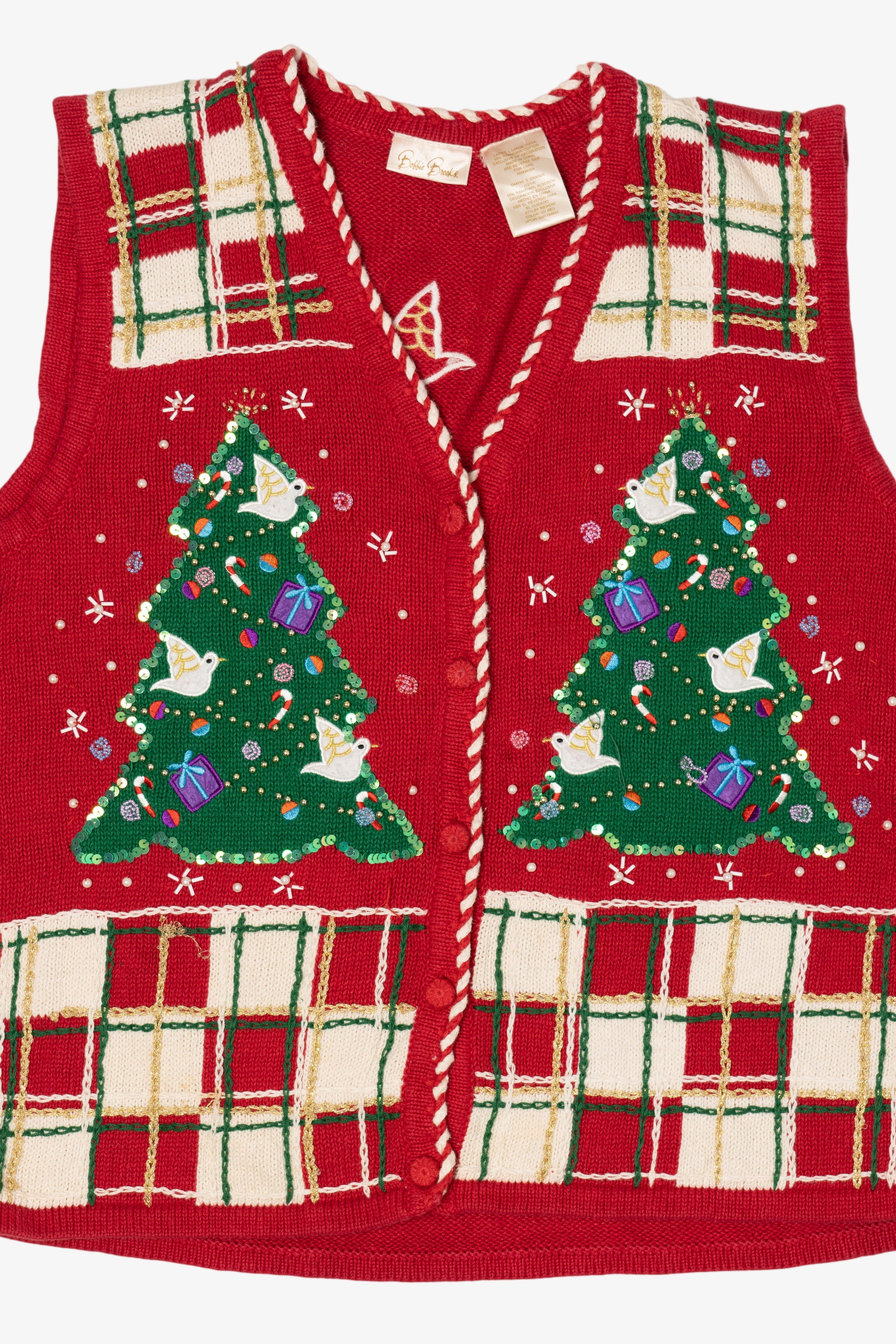 Vintage Red Bobbie Brooks Ugly Christmas Vest (1990s)