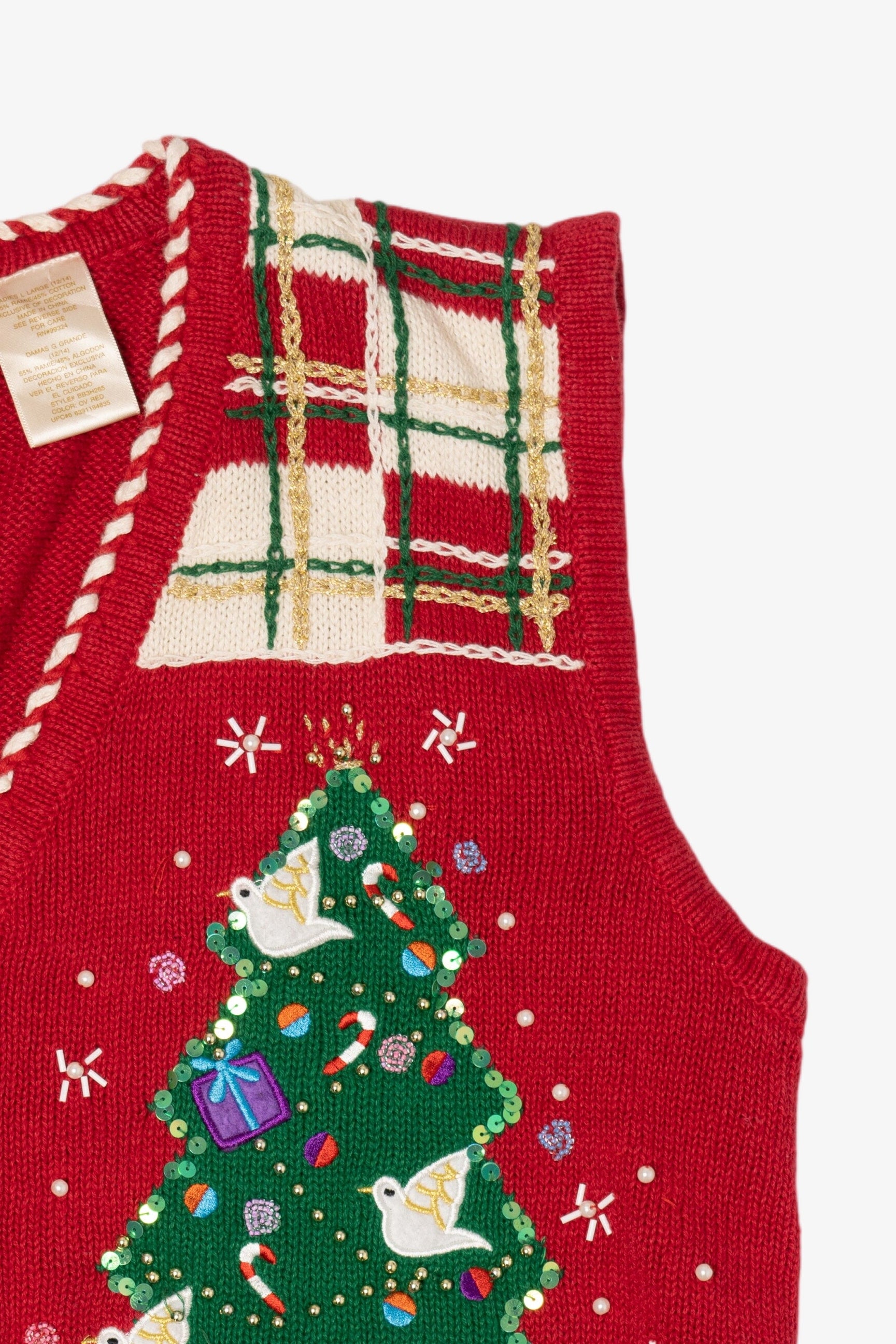 Vintage Red Bobbie Brooks Ugly Christmas Vest (1990s)