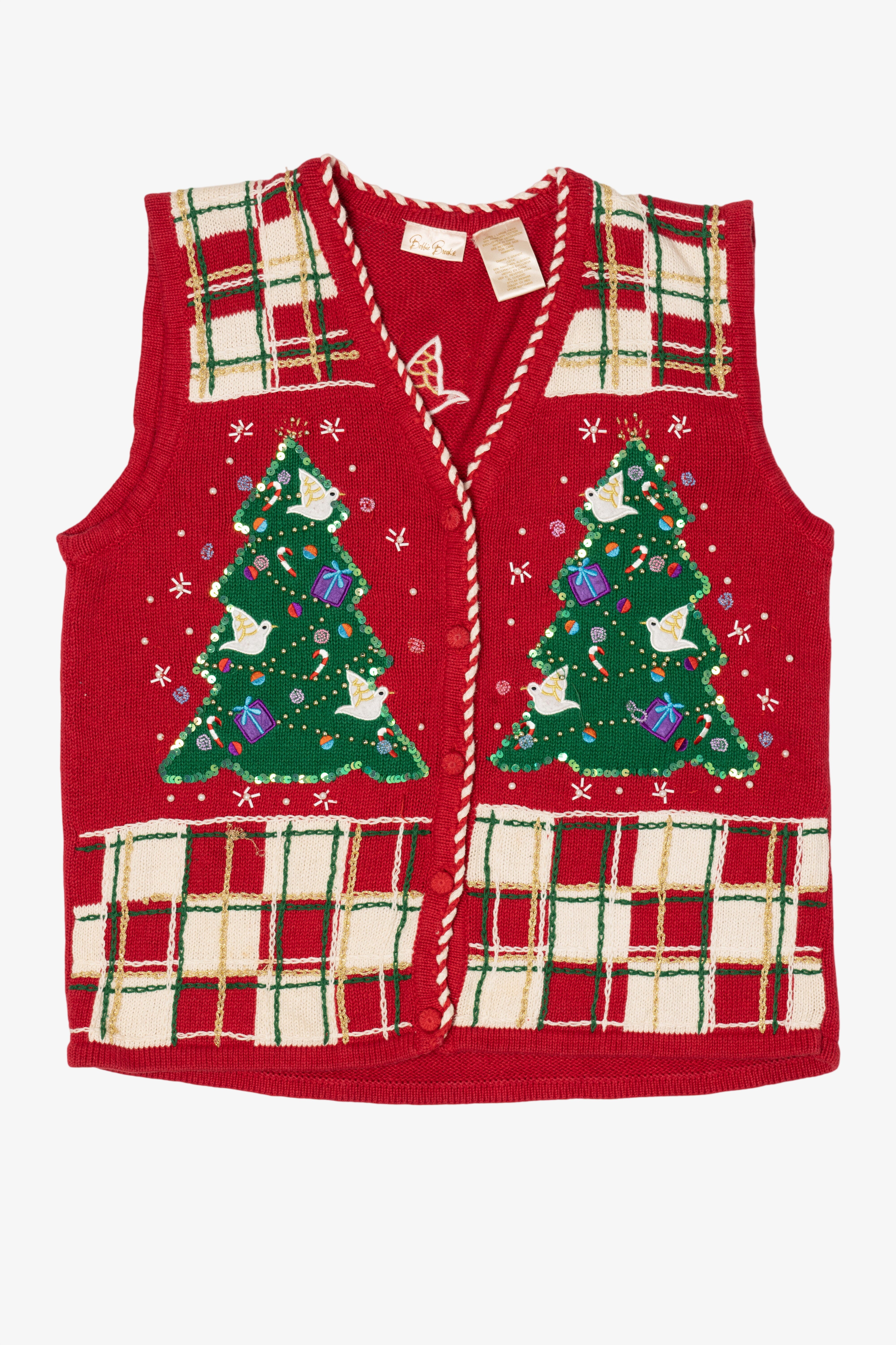 Vintage Red Bobbie Brooks Ugly Christmas Vest (1990s)