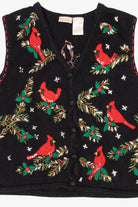 Vintage Black Bobbie Brooks Cardinals Ugly Christmas Vest (1990s)