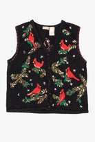 Vintage Black Bobbie Brooks Cardinals Ugly Christmas Vest (1990s)