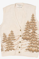 Vintage White Marisa Christina Trees Ugly Christmas Vest (1990s)
