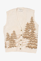 Vintage White Marisa Christina Trees Ugly Christmas Vest (1990s)