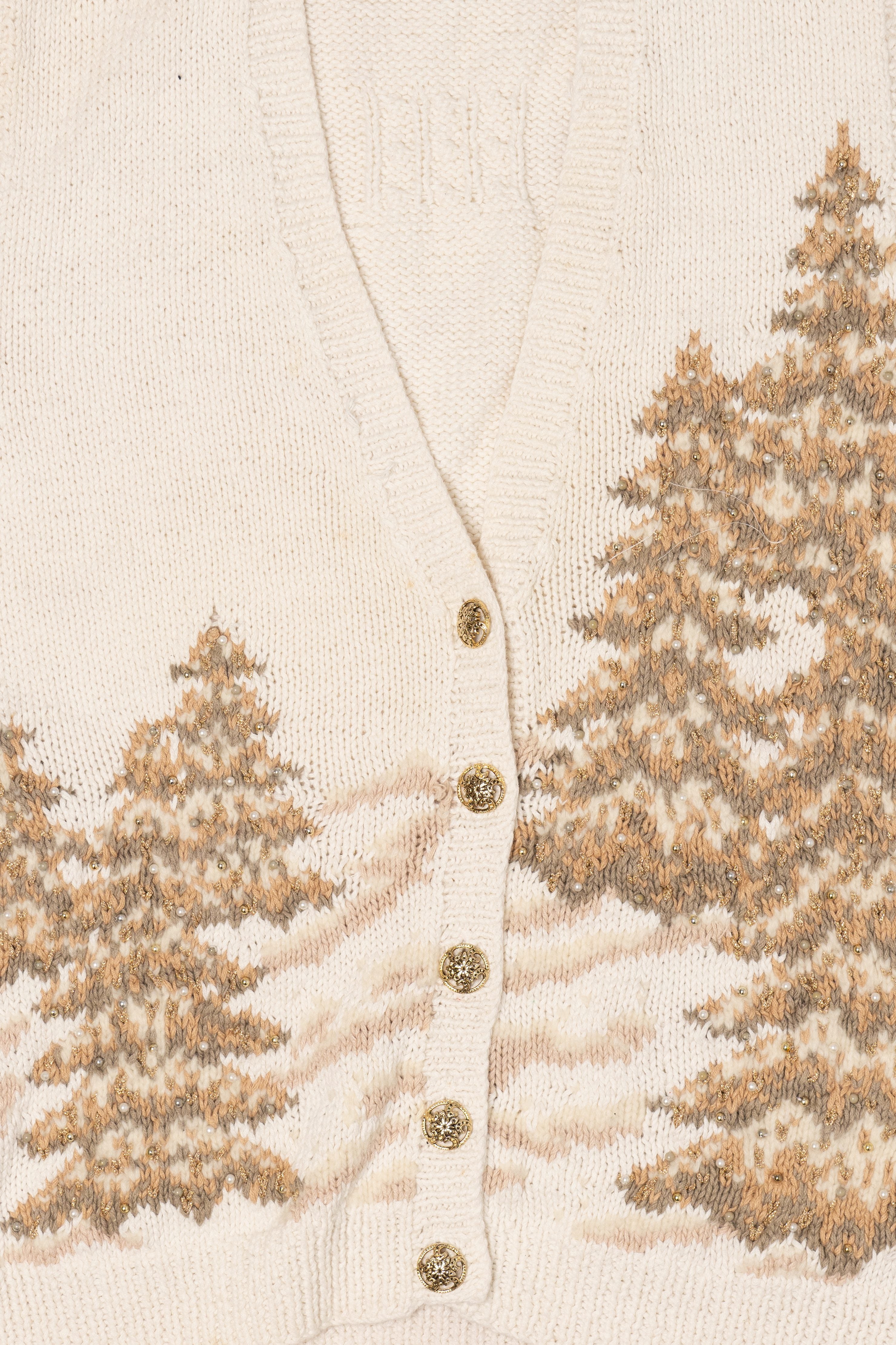 Vintage White Marisa Christina Trees Ugly Christmas Vest (1990s)