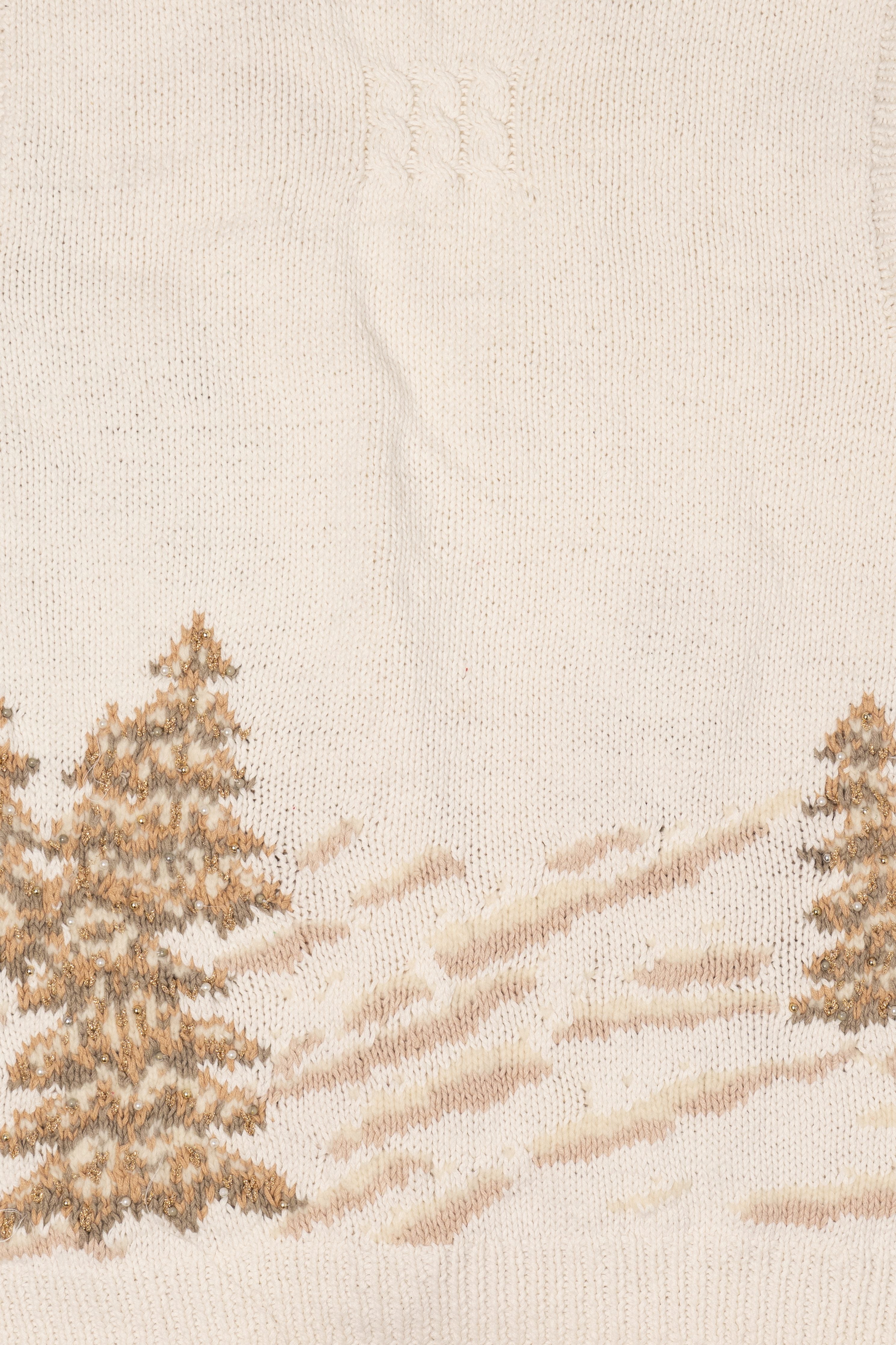 Vintage White Marisa Christina Trees Ugly Christmas Vest (1990s)