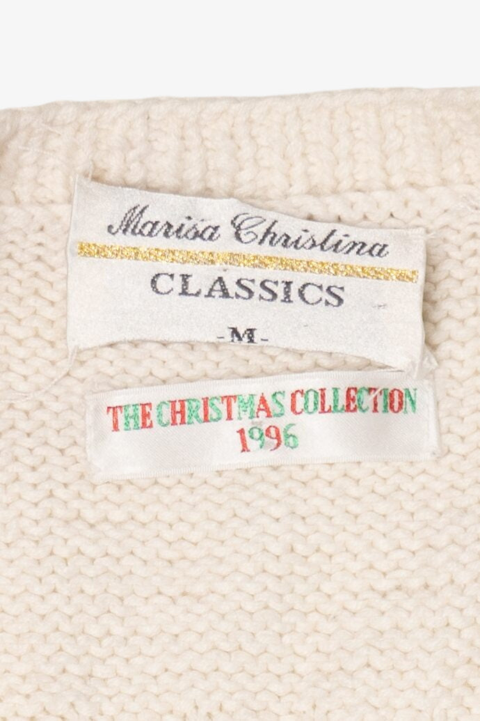 Vintage White Marisa Christina Trees Ugly Christmas Vest (1990s)