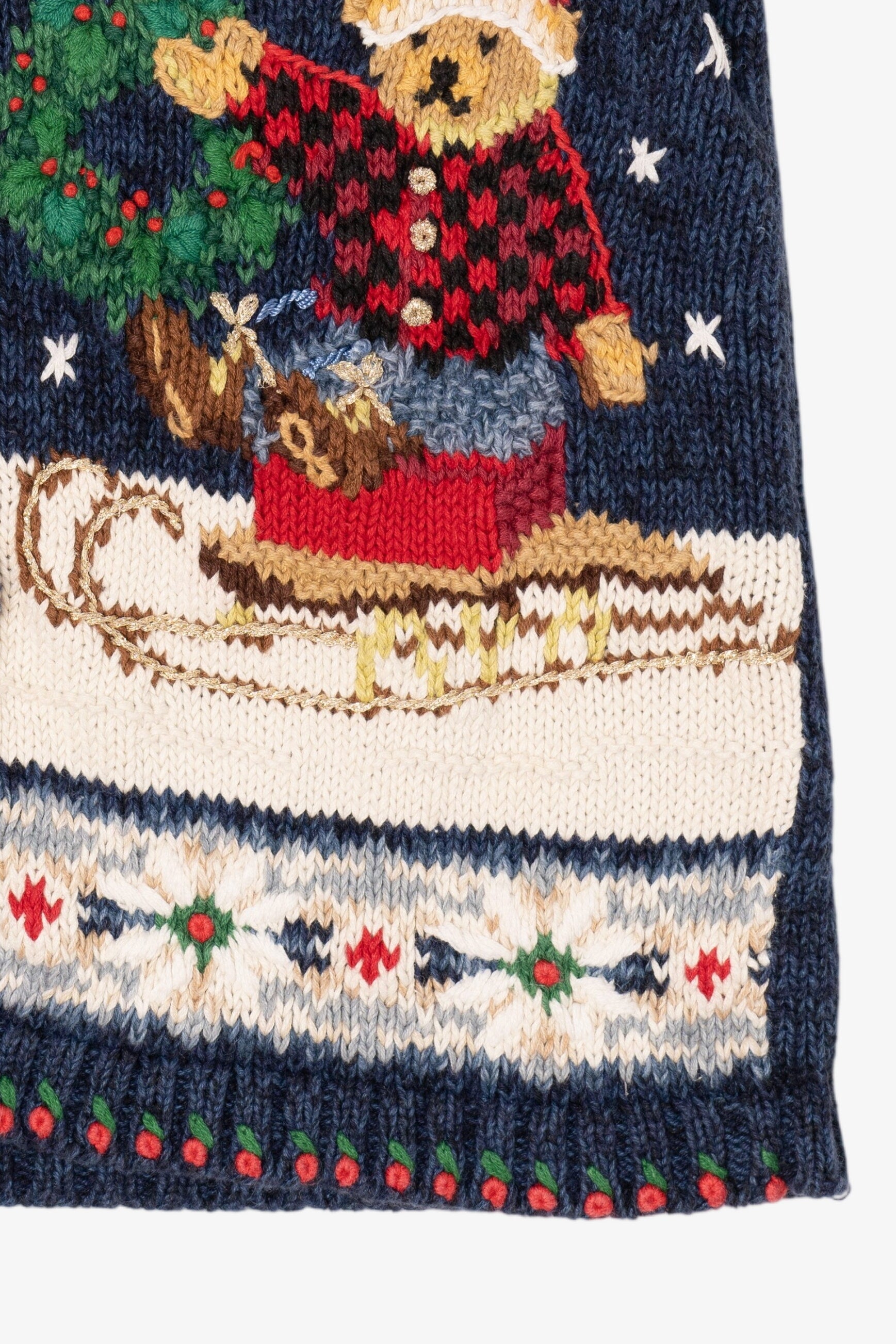 Vintage Blue Tiara International Teddy Bears Ugly Christmas Vest (1990s)