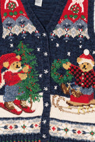 Vintage Blue Tiara International Teddy Bears Ugly Christmas Vest (1990s)