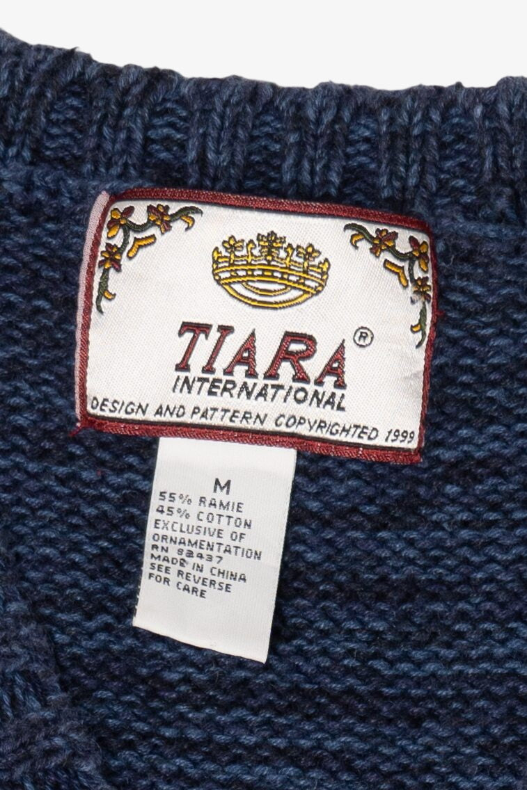 Vintage Blue Tiara International Teddy Bears Ugly Christmas Vest (1990s)
