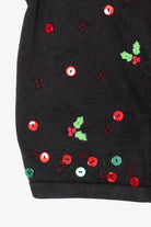 Vintage Black Bechamel Buttons Ugly Christmas Vest (1990s)