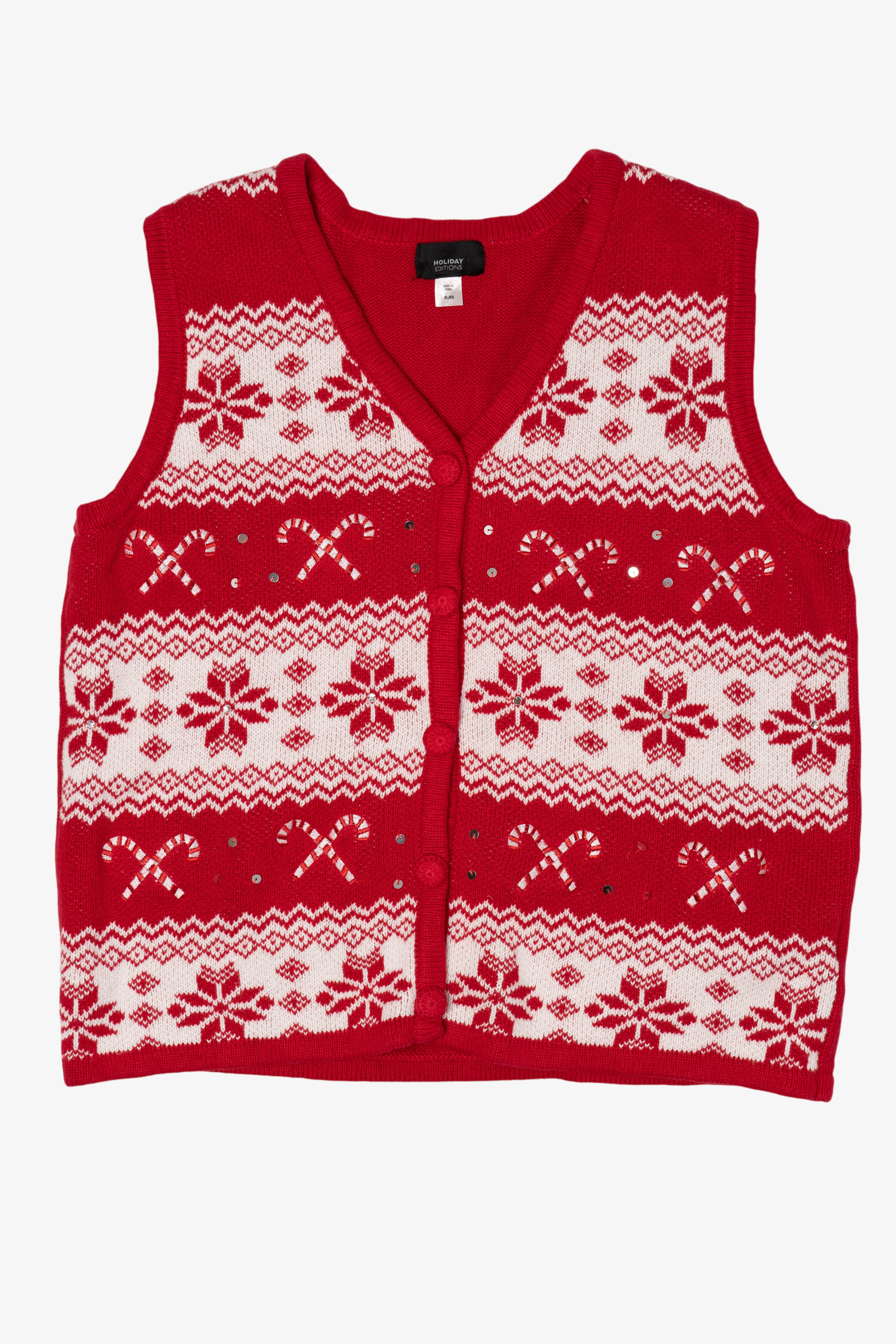 Red Holiday Editions Snowflakes Ugly Christmas Vest (2010s)