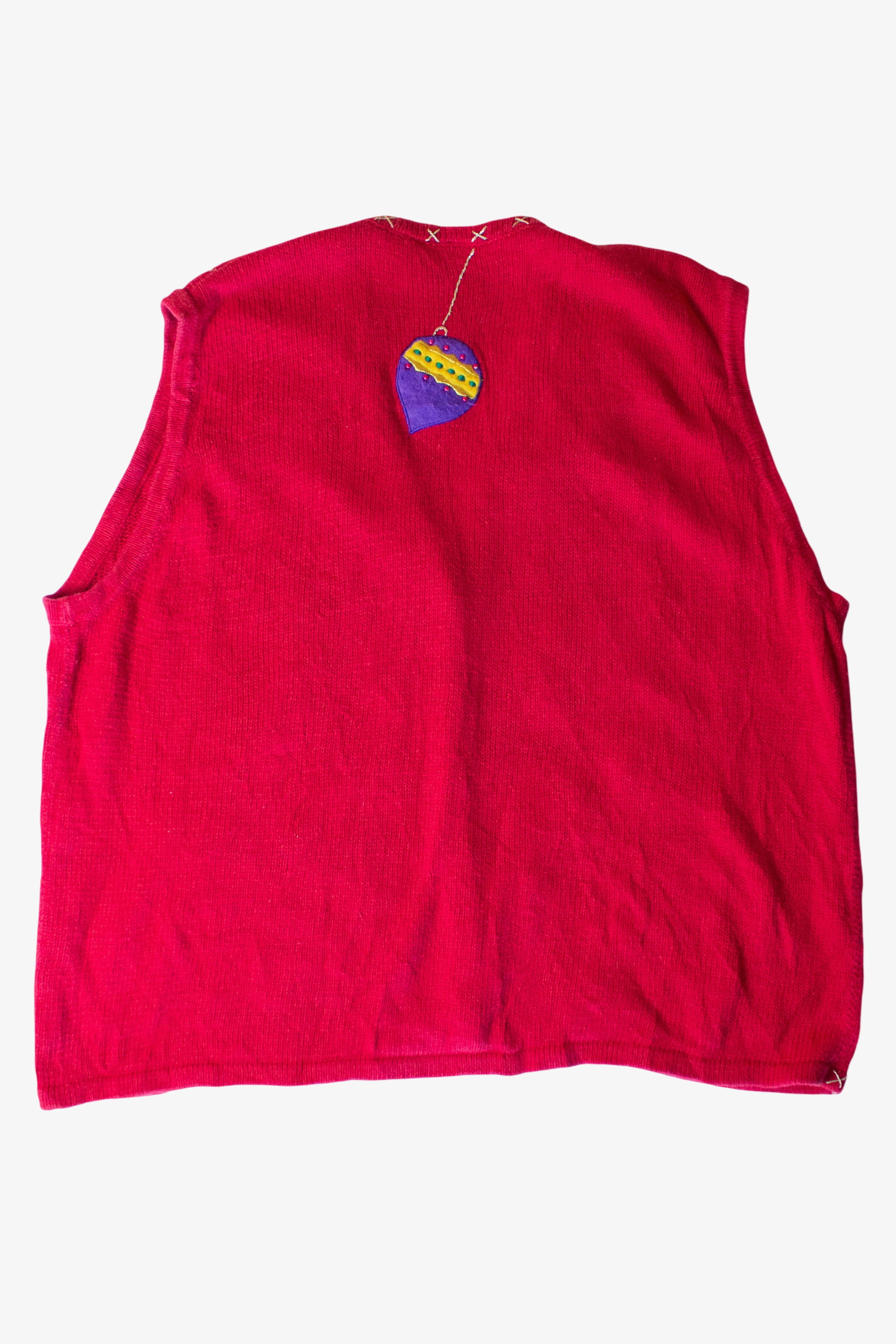 Vintage Cats And Ornaments Christmas Vest (1990s)