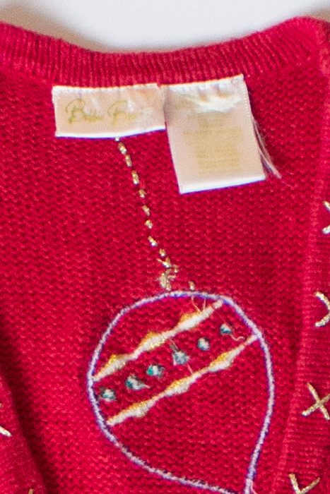 Vintage Cats And Ornaments Christmas Vest (1990s)