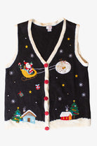 Vintage Santa Sleigh Ugly Christmas Vest (2000s)