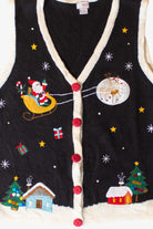 Vintage Santa Sleigh Ugly Christmas Vest (2000s)