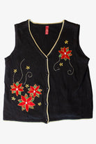 Black Flowers Ugly Christmas Vest (2010s)