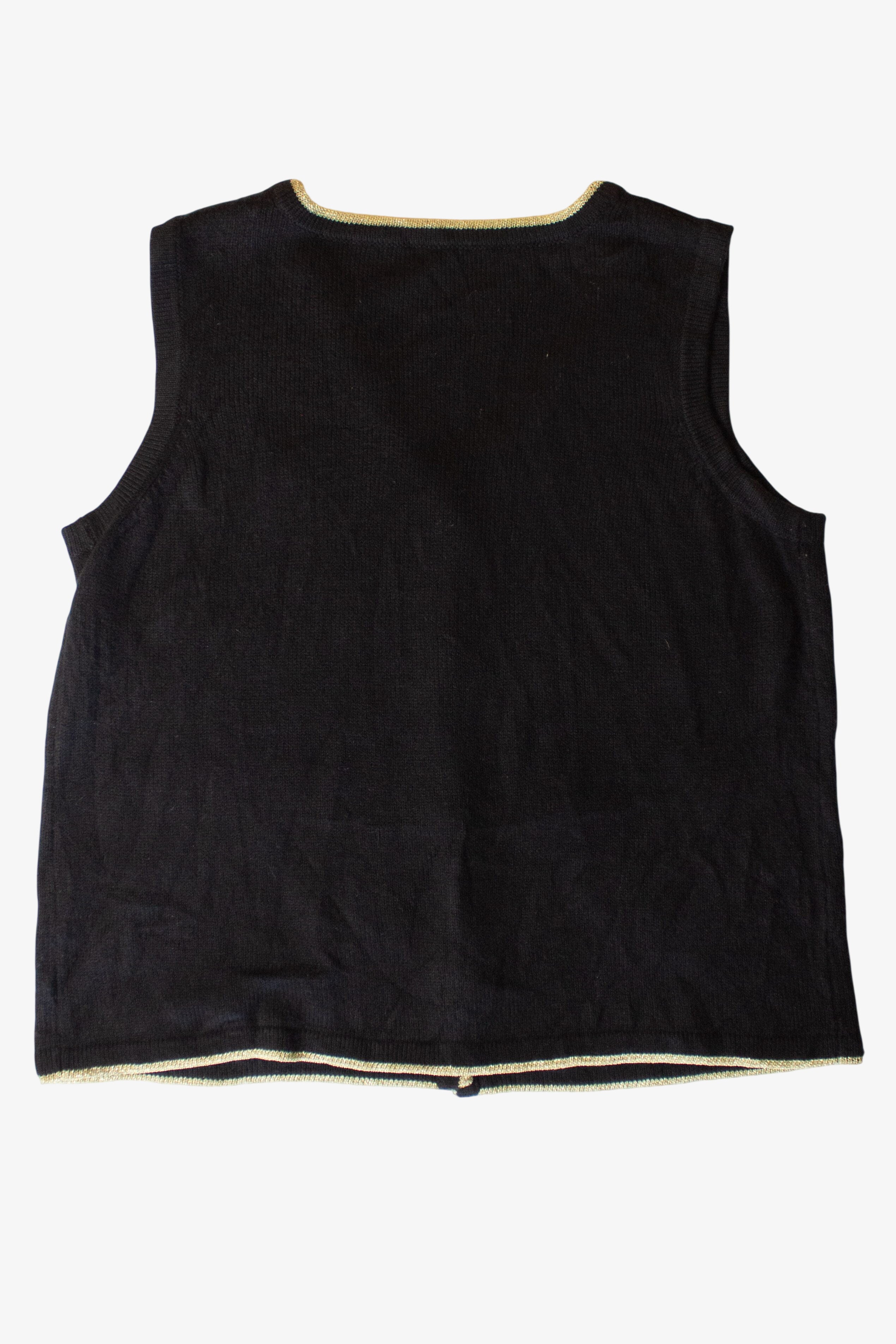 Black Flowers Ugly Christmas Vest (2010s)