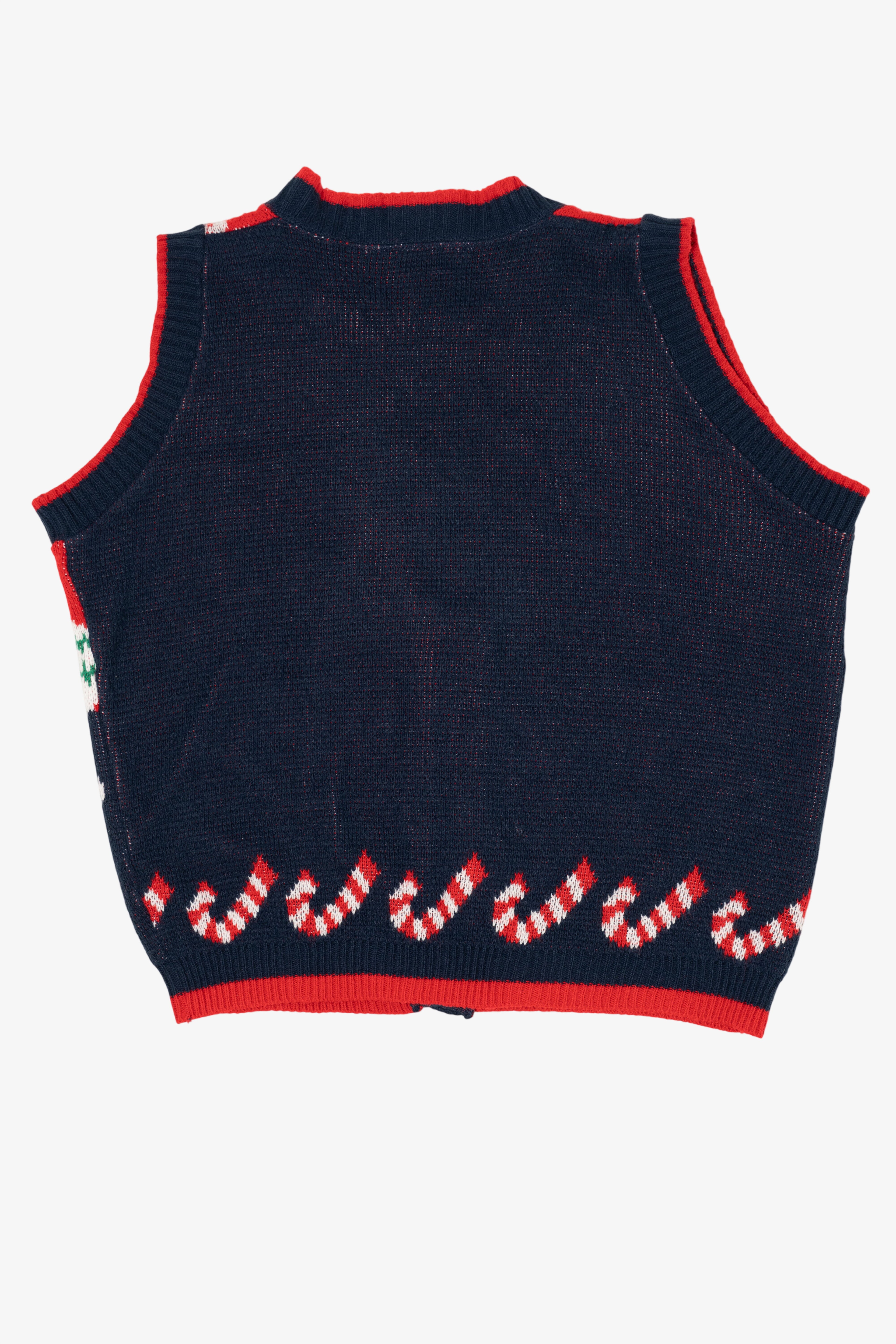 Vintage Navy Blue Cabin Creek Snowmen Ugly Christmas Vest (1990s)