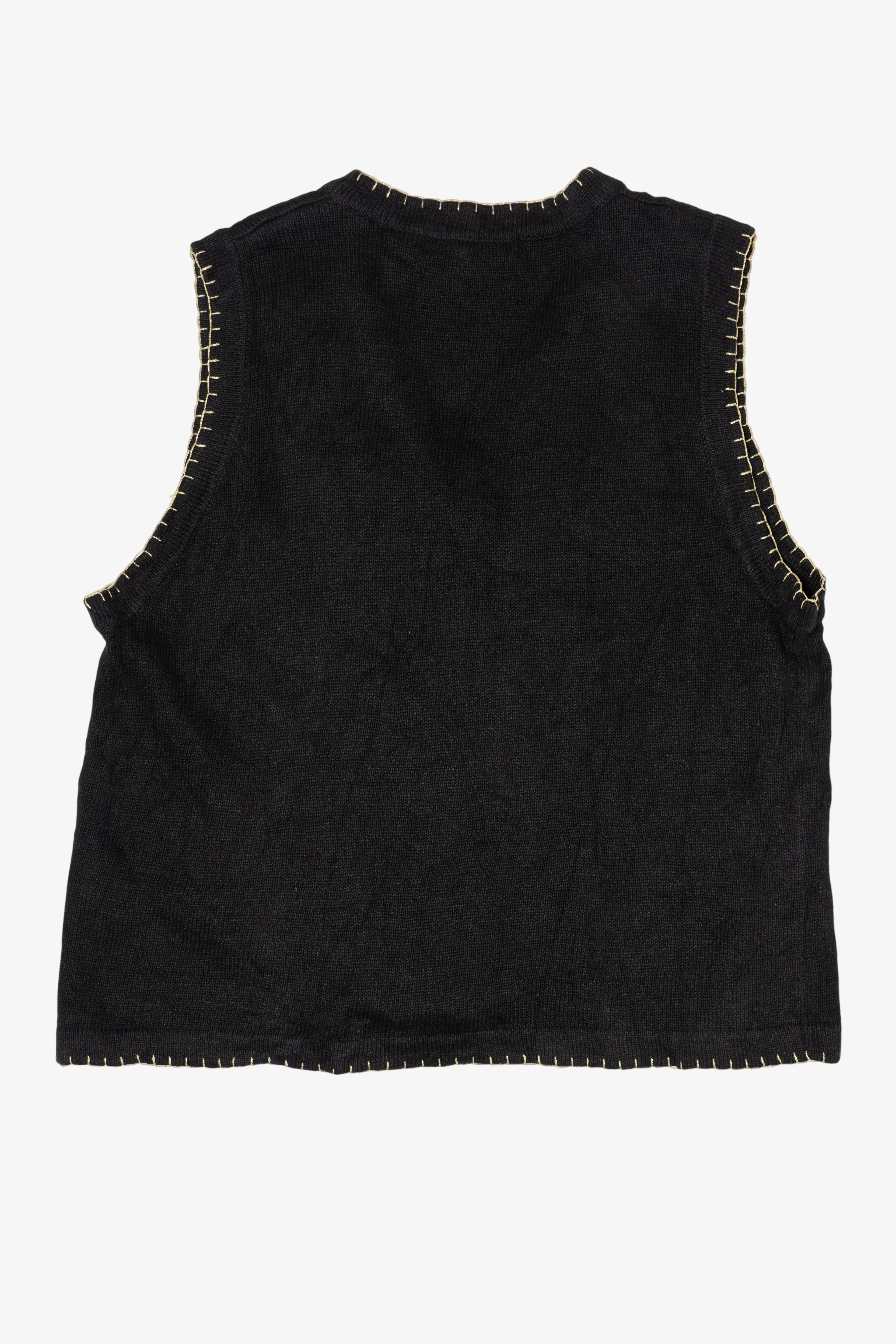 Vintage Black Victoria Jones Presents Ugly Christmas Vest (1990s)