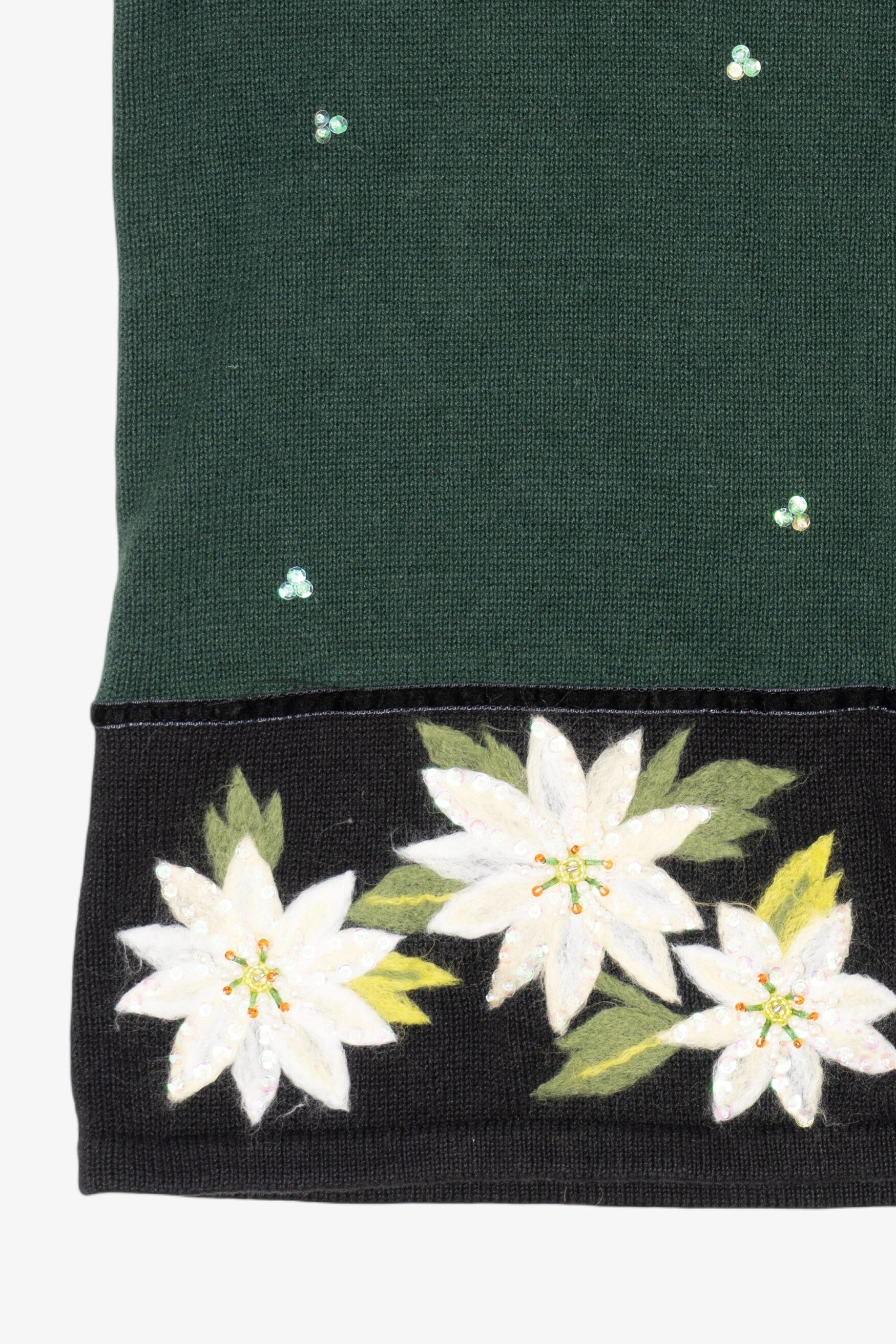 Vintage Green Quacker Factory Flowers Ugly Christmas Vest (2000s)