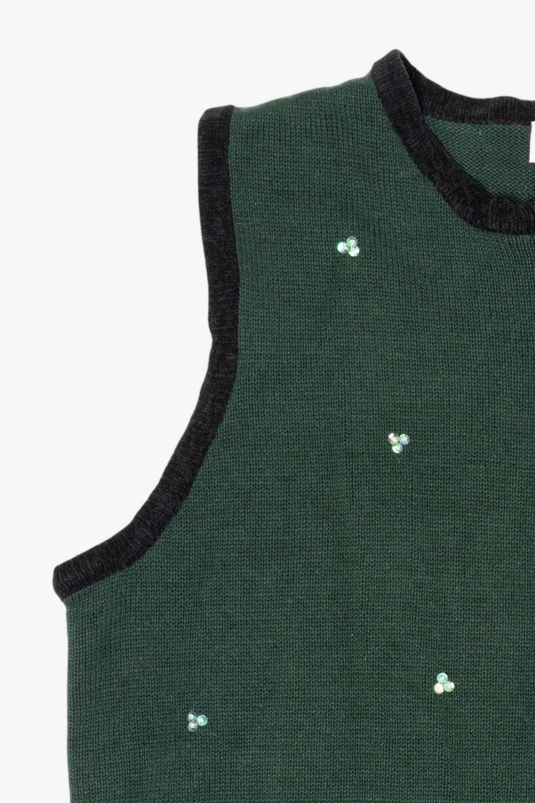 Vintage Green Quacker Factory Flowers Ugly Christmas Vest (2000s)