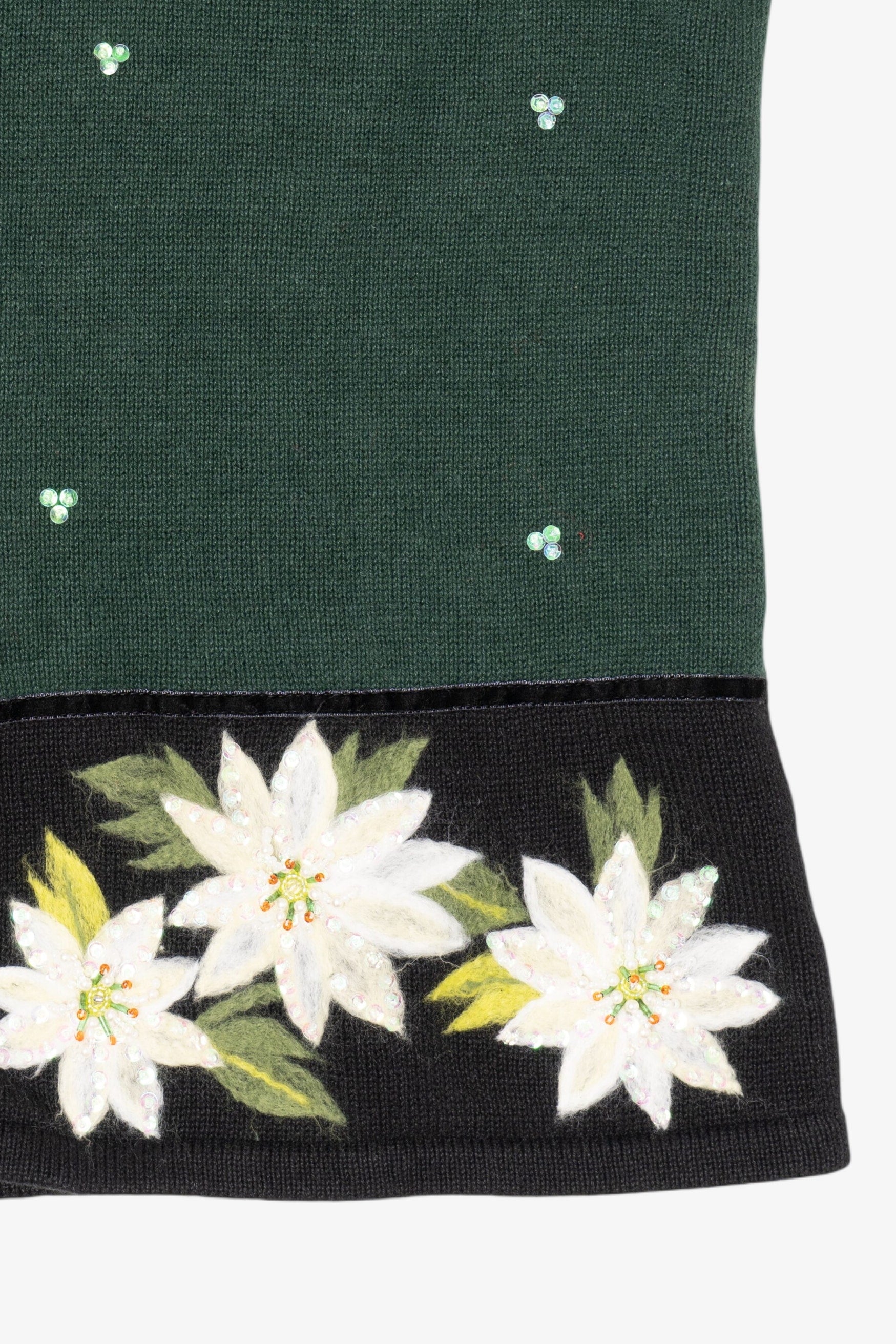 Vintage Green Quacker Factory Flowers Ugly Christmas Vest (2000s)