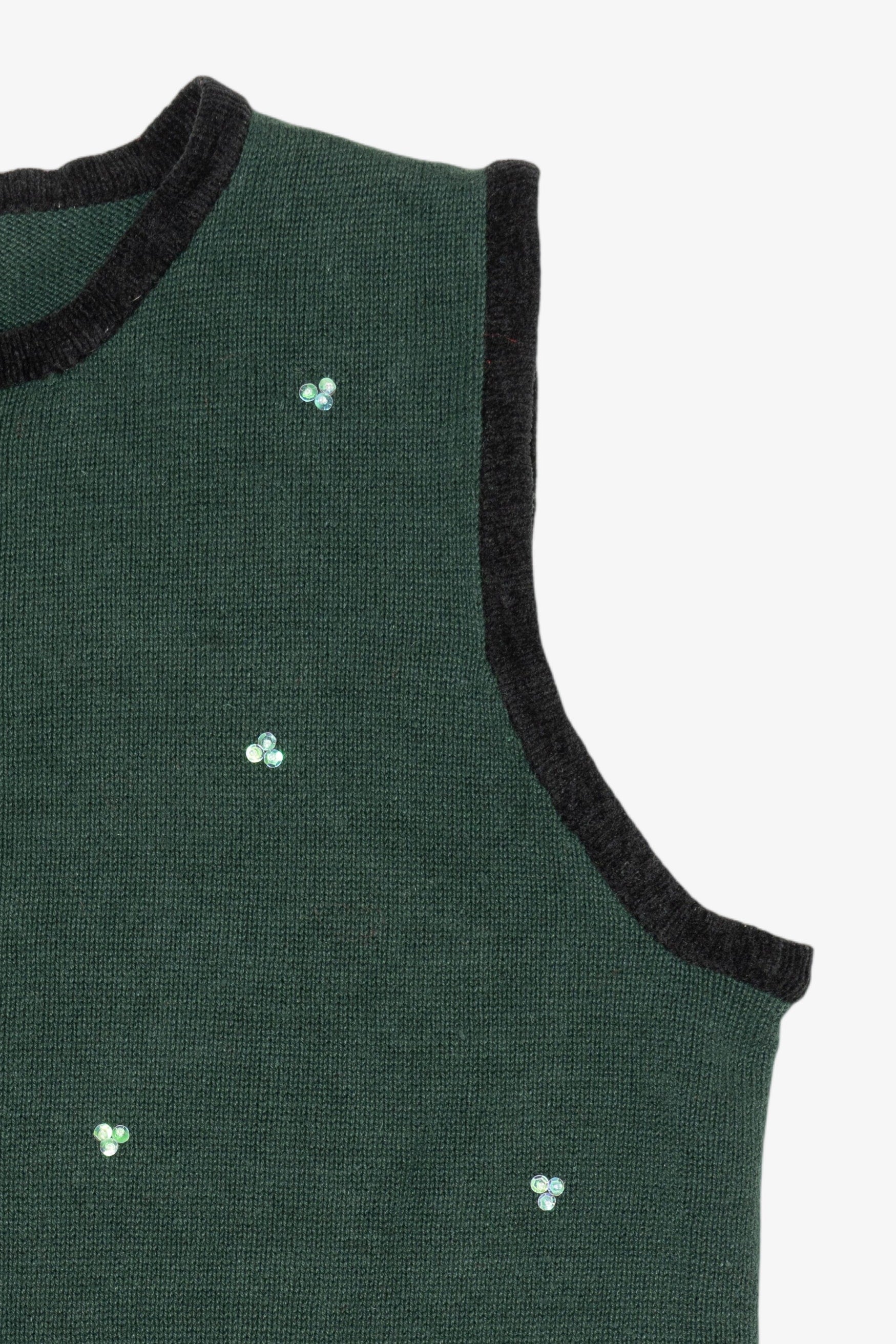 Vintage Green Quacker Factory Flowers Ugly Christmas Vest (2000s)