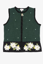 Vintage Green Quacker Factory Flowers Ugly Christmas Vest (2000s)
