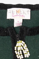 Vintage Green Quacker Factory Flowers Ugly Christmas Vest (2000s)