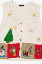 Vintage White A.D Originals Ugly Christmas Vest (1990s)