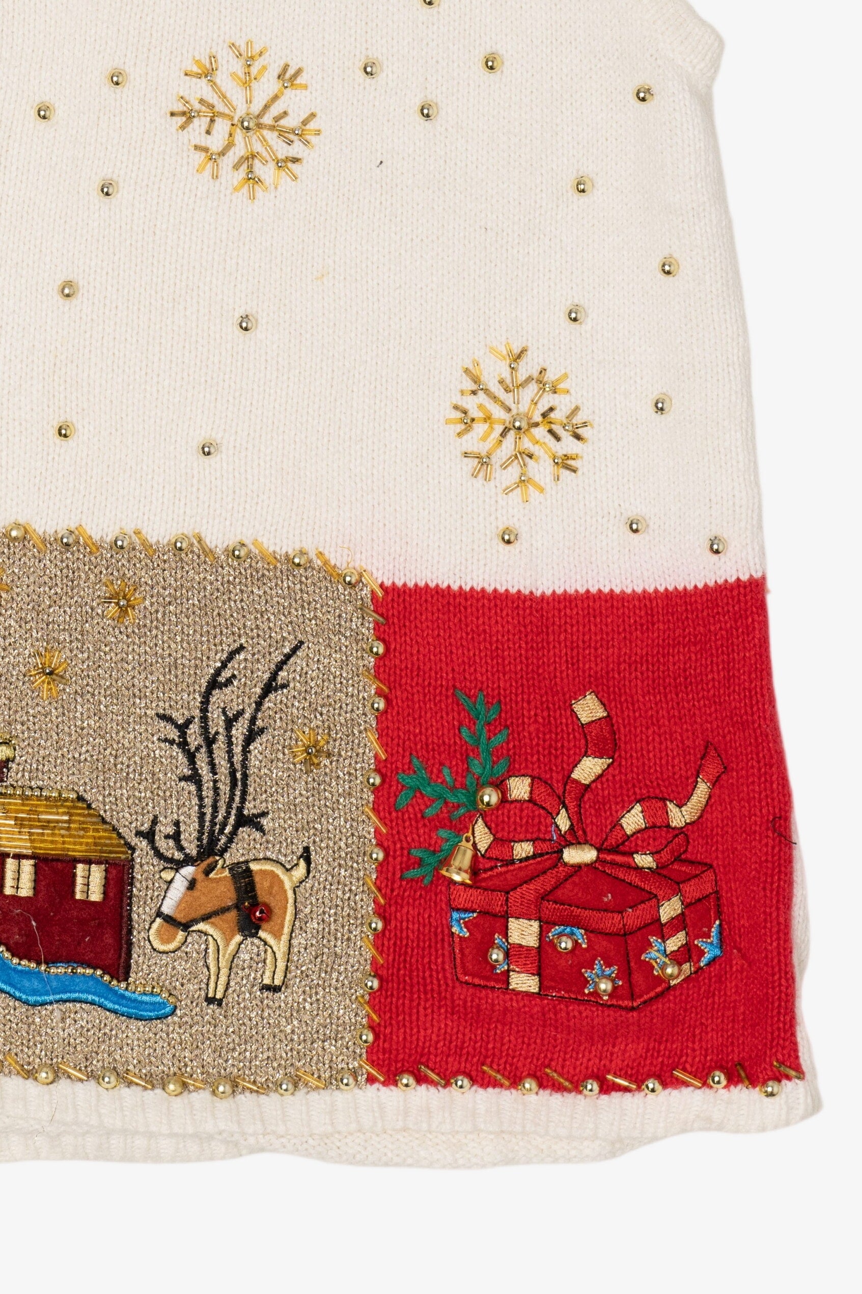 Vintage White A.D Originals Ugly Christmas Vest (1990s)