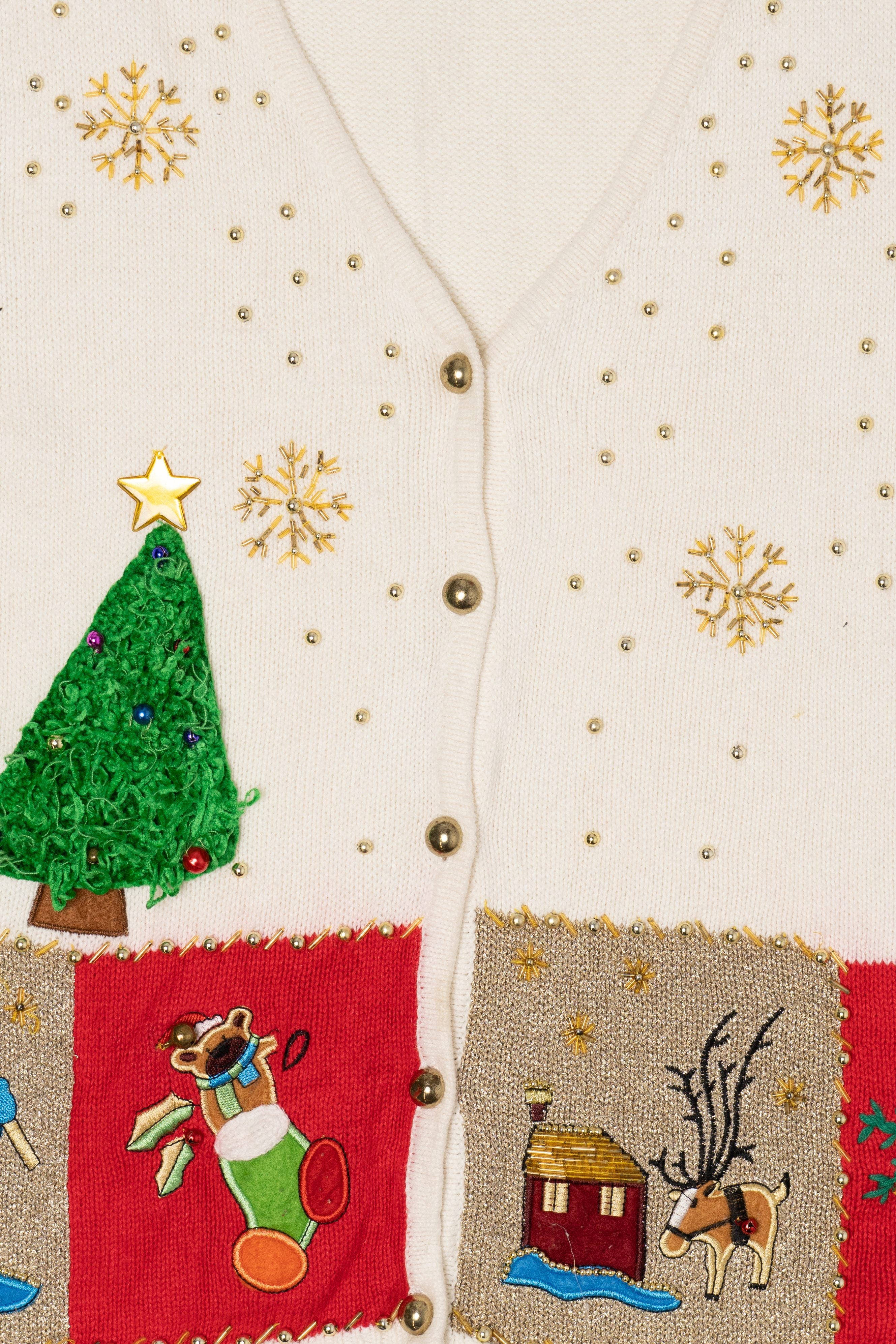 Vintage White A.D Originals Ugly Christmas Vest (1990s)