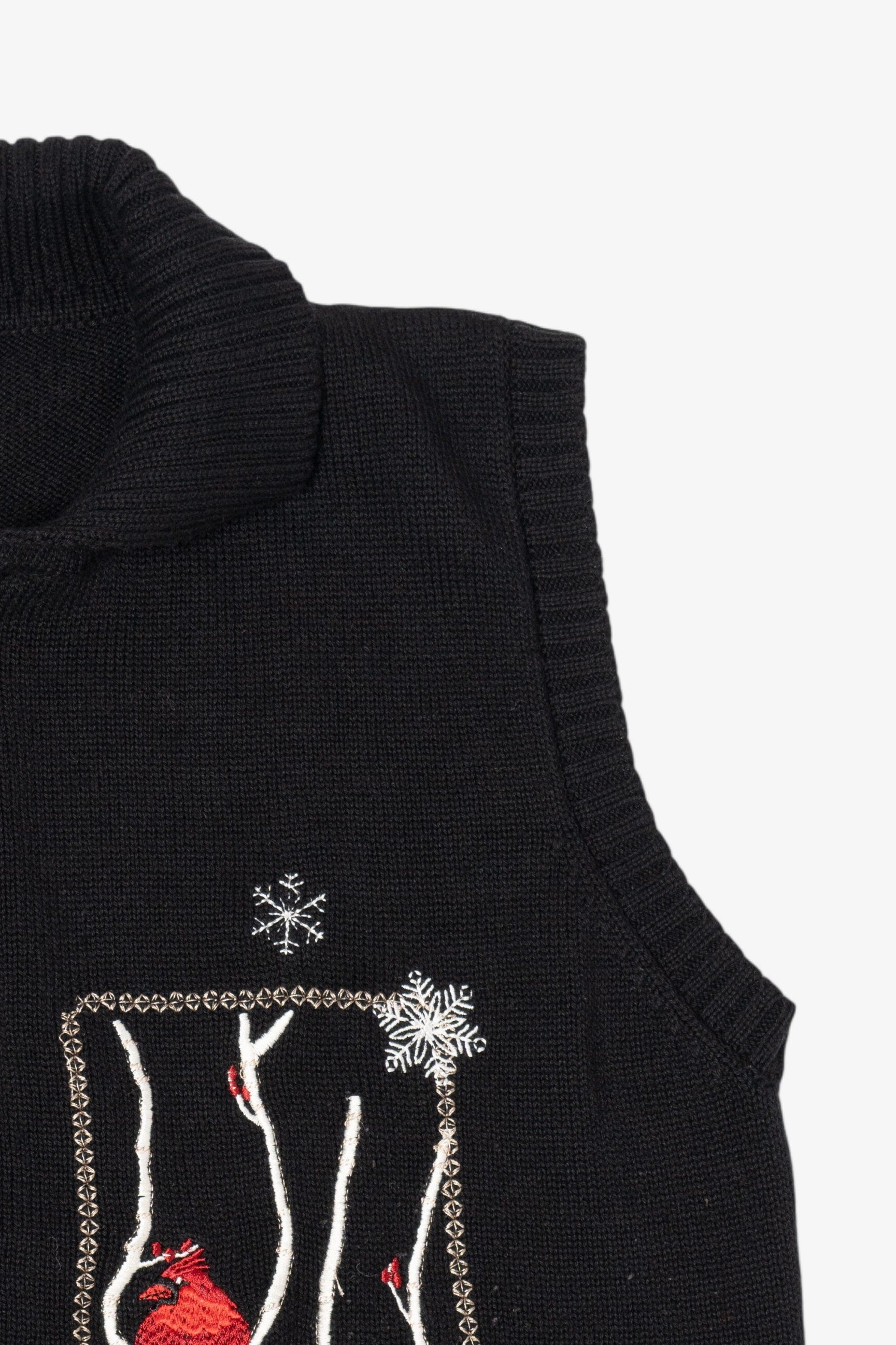 Vintage Black Southern Lady Cardinals Ugly Christmas Vest (1990s)