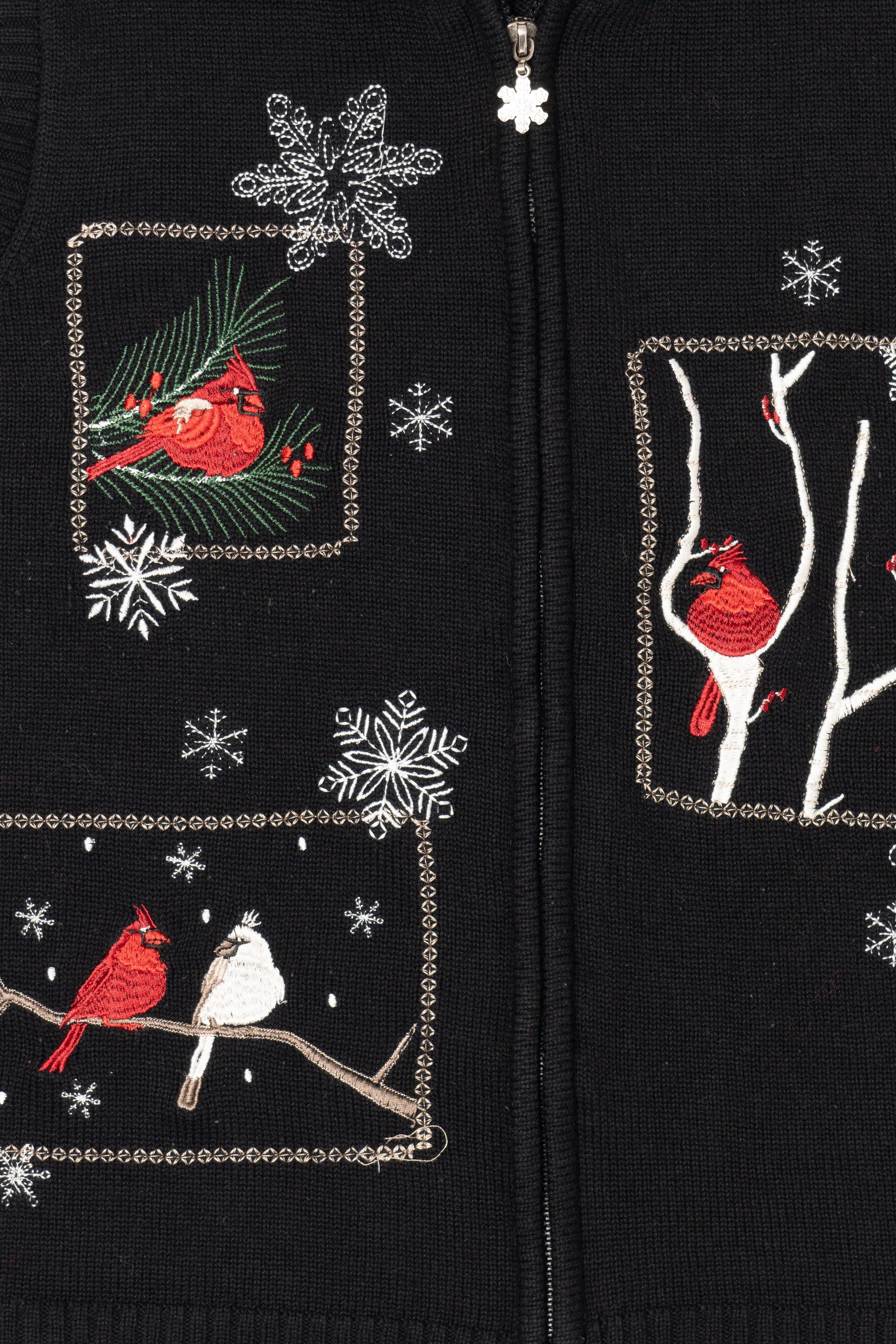 Vintage Black Southern Lady Cardinals Ugly Christmas Vest (1990s)