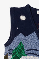 Vintage Navy Blue Ice Skating Bobbie Brooks Ugly Christmas Vest (2000s)