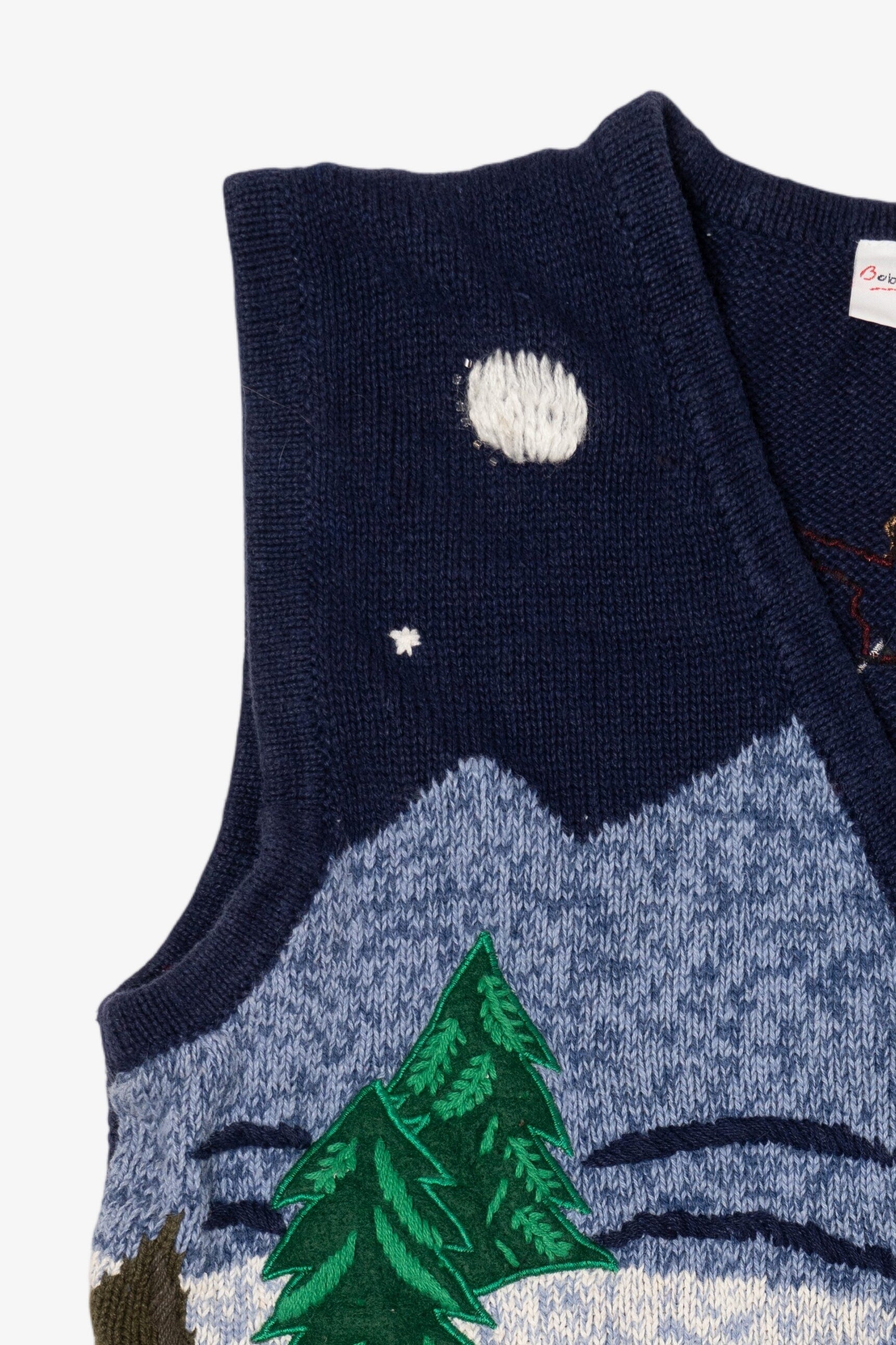 Vintage Navy Blue Ice Skating Bobbie Brooks Ugly Christmas Vest (2000s)