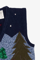 Vintage Navy Blue Ice Skating Bobbie Brooks Ugly Christmas Vest (2000s)