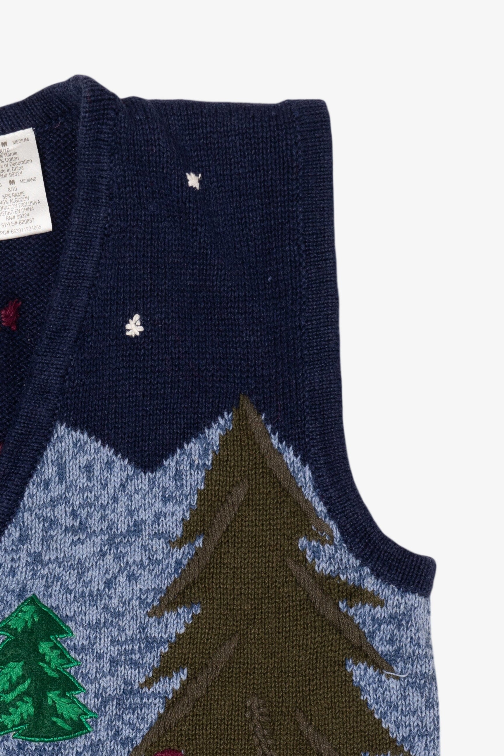 Vintage Navy Blue Ice Skating Bobbie Brooks Ugly Christmas Vest (2000s)