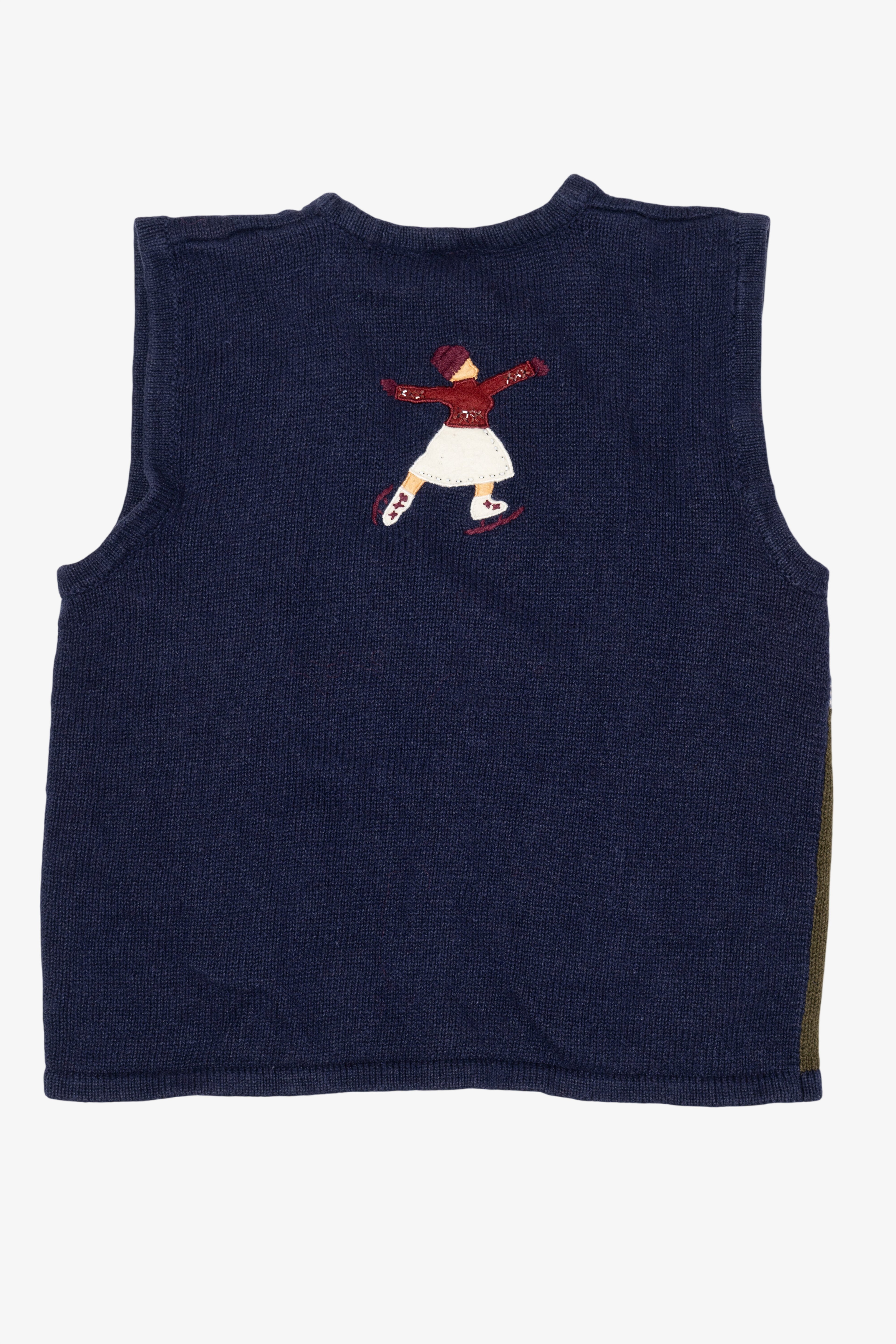 Vintage Navy Blue Ice Skating Bobbie Brooks Ugly Christmas Vest (2000s)