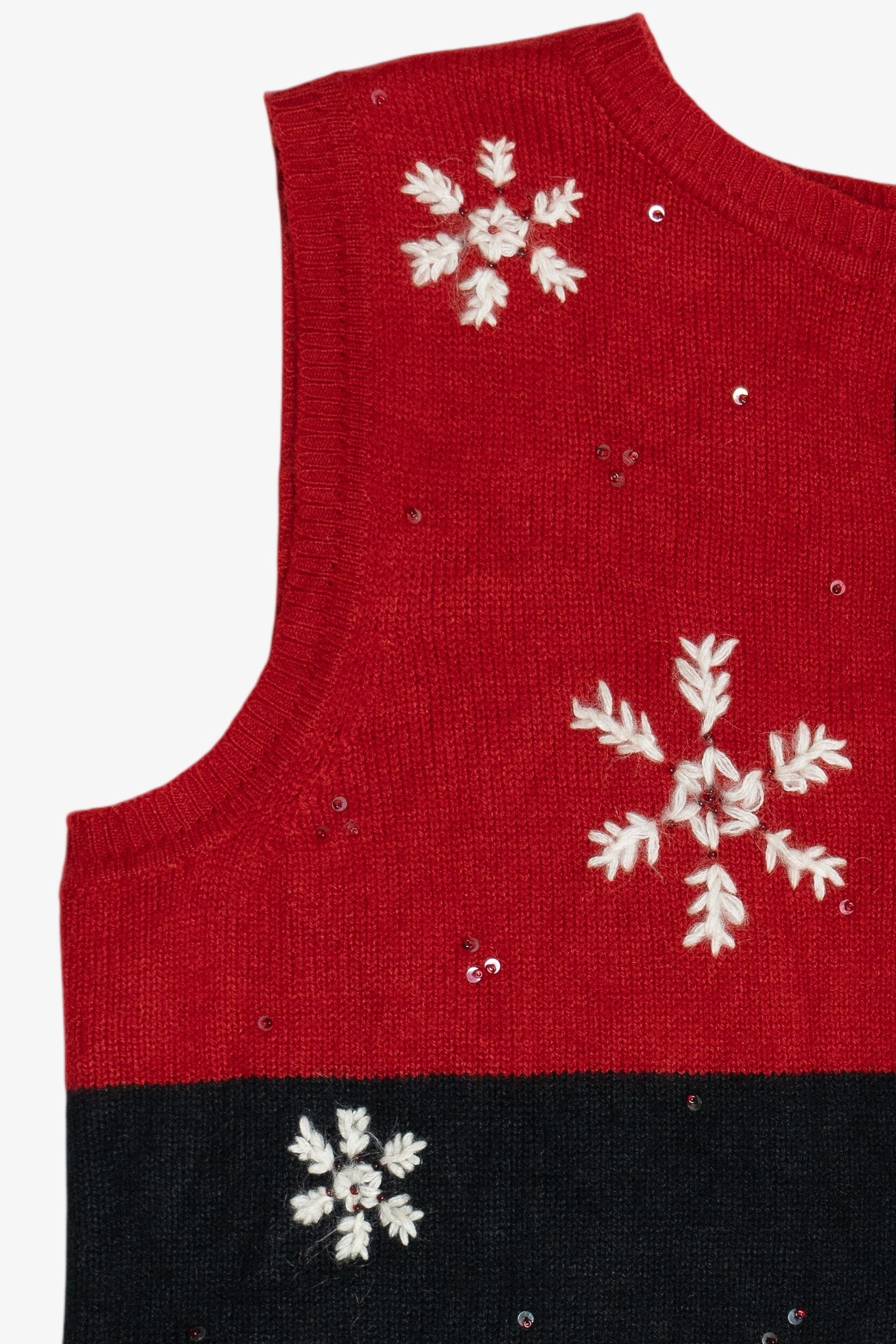 Vintage Emma James Snowflakes Color Block Ugly Christmas Vest (2000s)